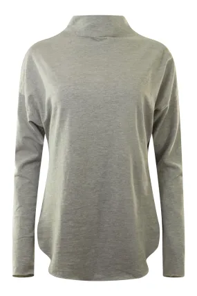 Michael Stars Laurel Mock Neck Top in Heather Grey