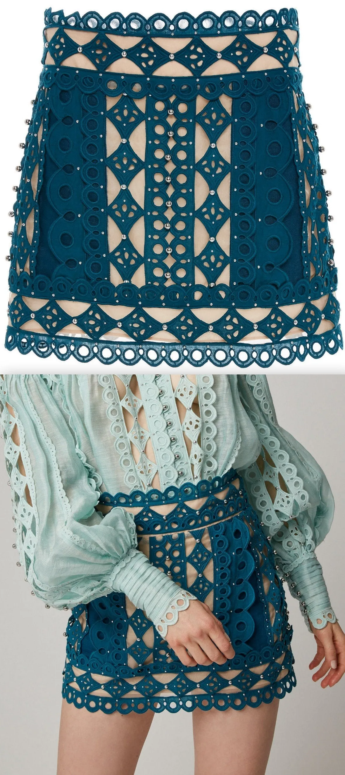 'Moncur' Beaded Mini Skirt