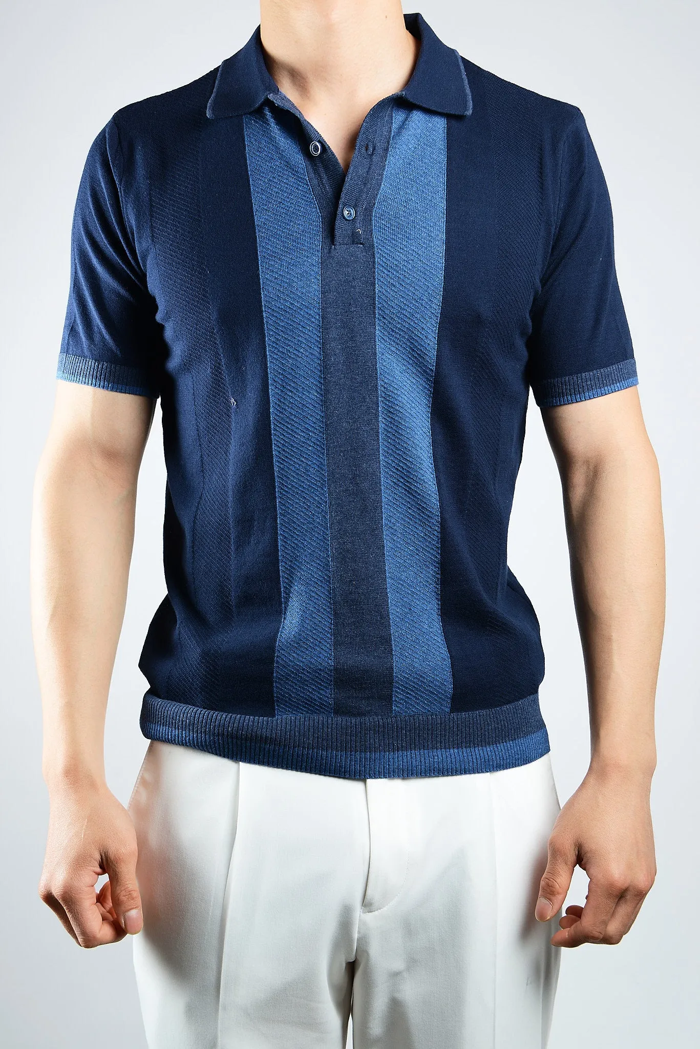 MULTI COLOR COLORBLOCK KNIT POLO