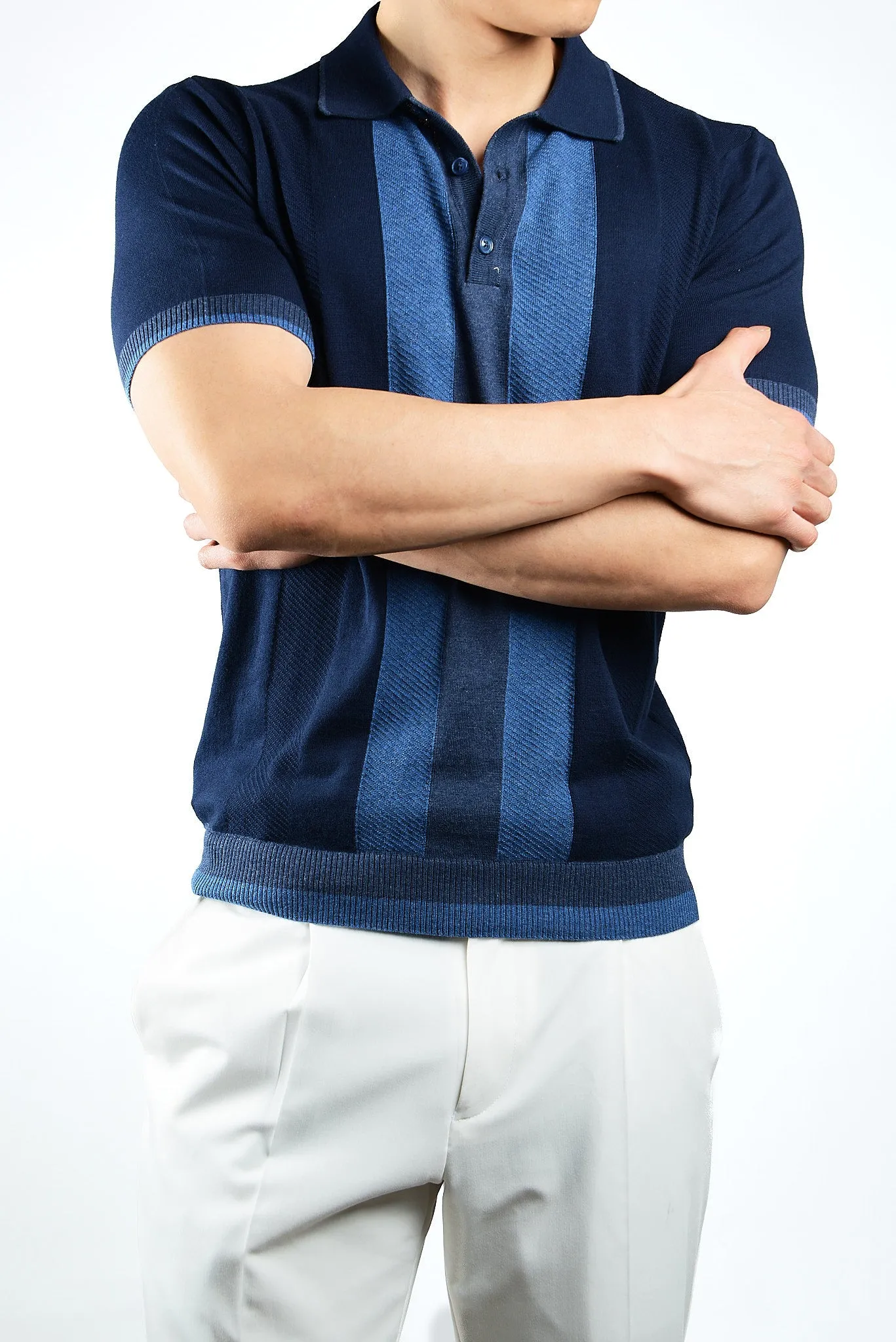 MULTI COLOR COLORBLOCK KNIT POLO