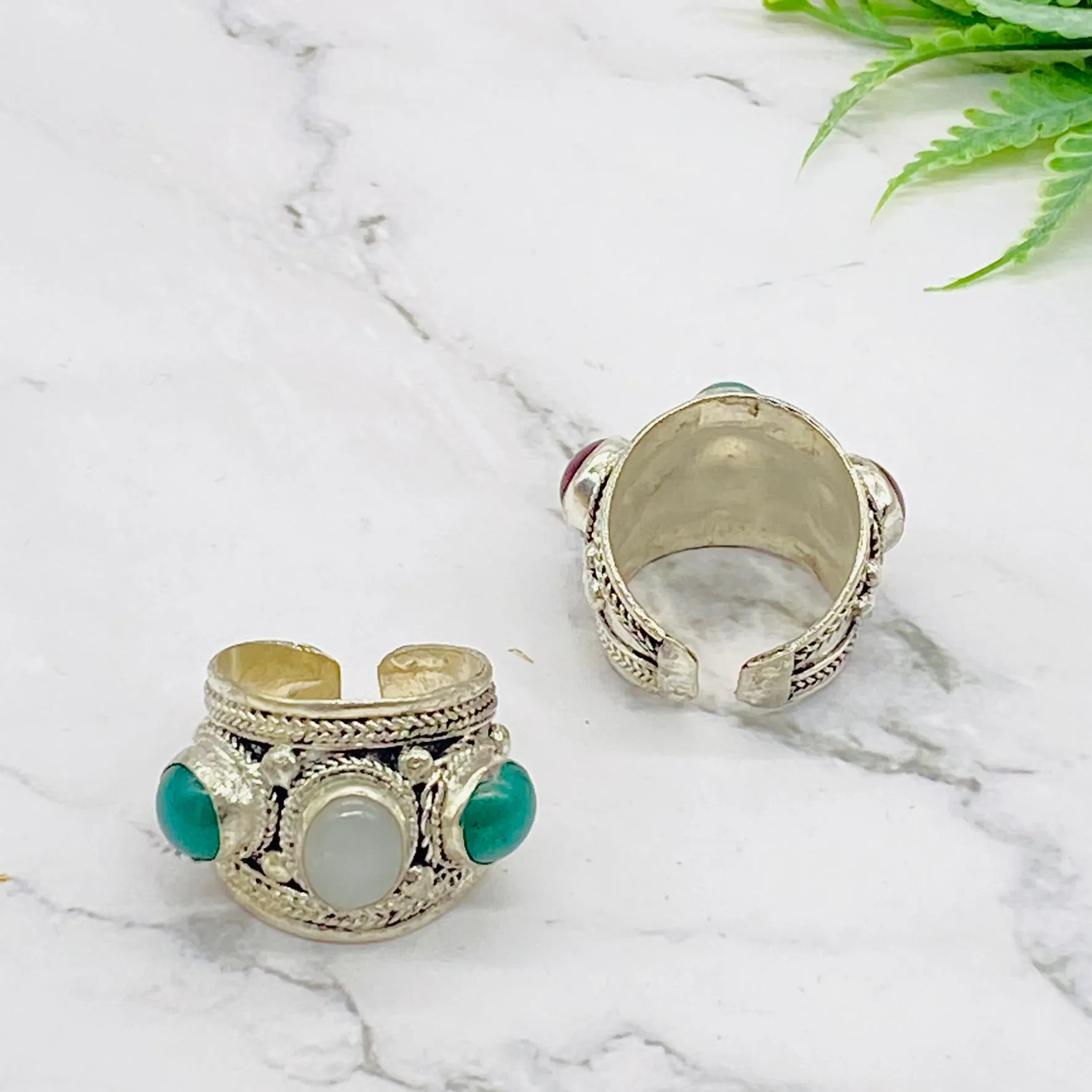 Multistone Stackable Rings, Handmade Jewelry, Crystal Rings, Vintage Style Rings, Adjustable Gemstone Rings, Unisex Statement Rings