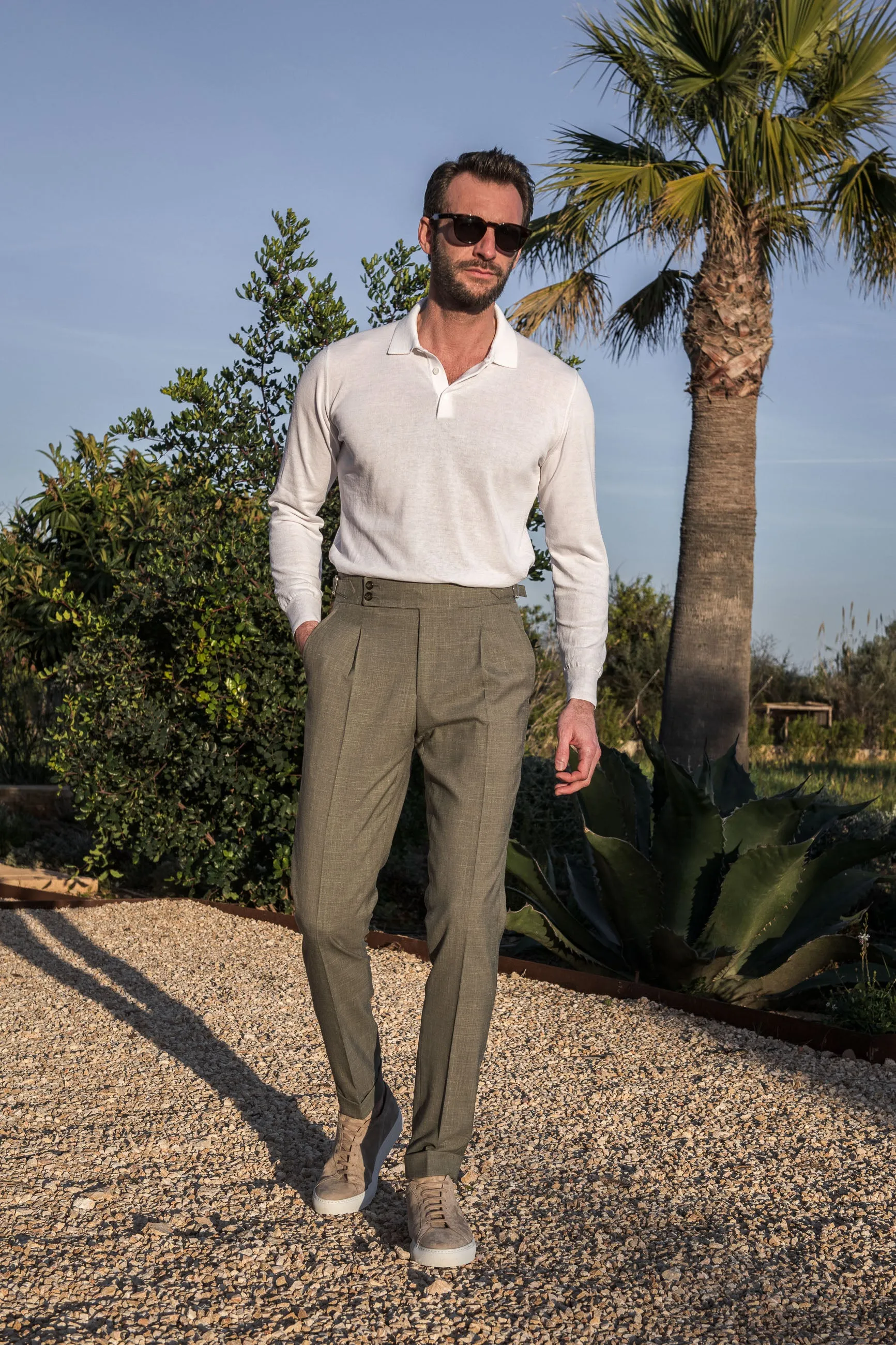 Musk green trousers "Soragna Capsule Collection" - Made in Italy