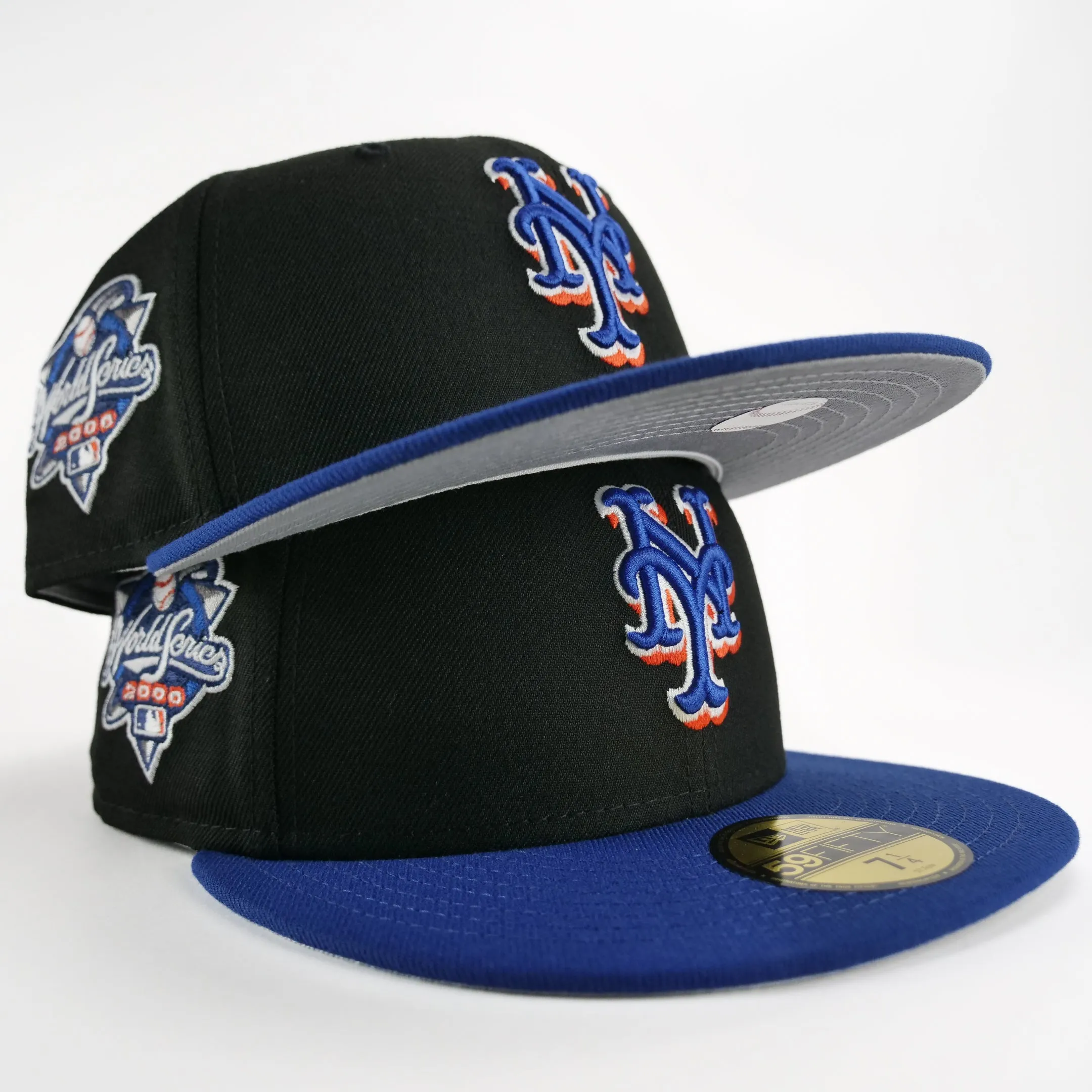 New Era Custom Exclusive Fitted New York Mets Black Alternate Royal Visor 2000 WS