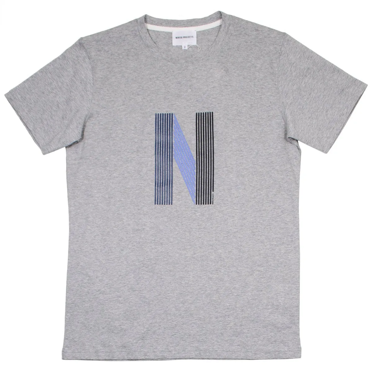 Norse Projects - Niels Layer Logo T-shirt - Light Grey Melange