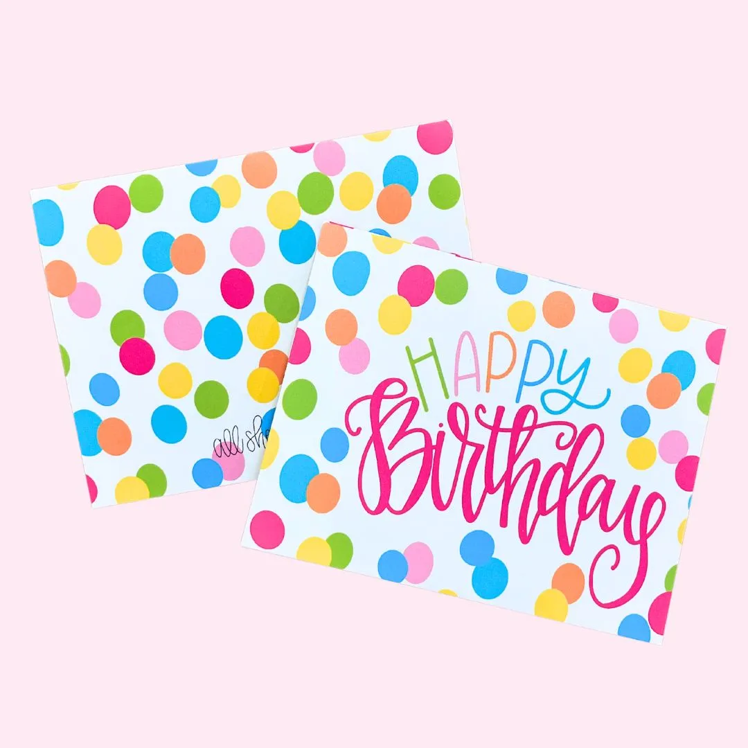 Note Card - Happy Birthday Confetti