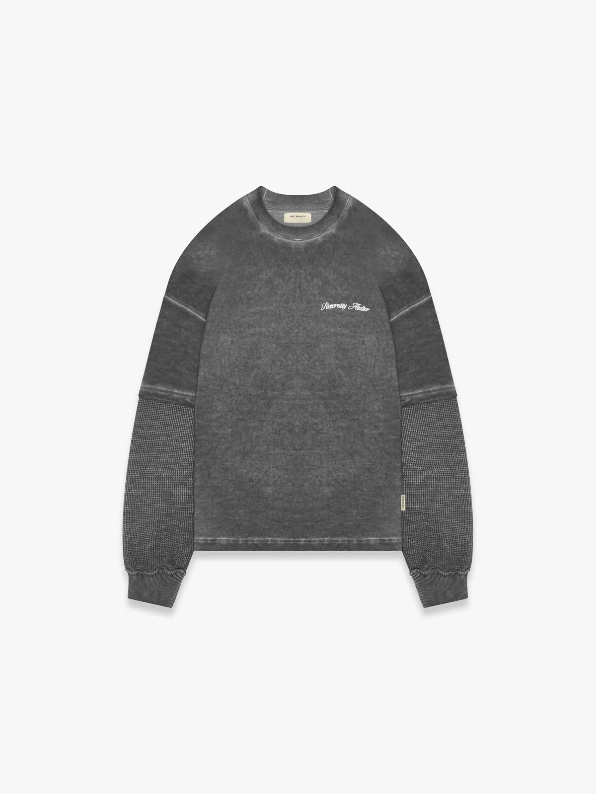 OIL WASHED WAFFLE LONGSLEEVE - VINTAGE GREY