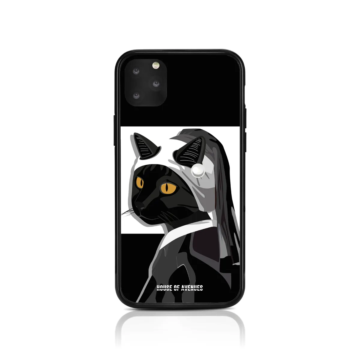 Original Design Phone Case - Cat with a Pearl Earring - Style F