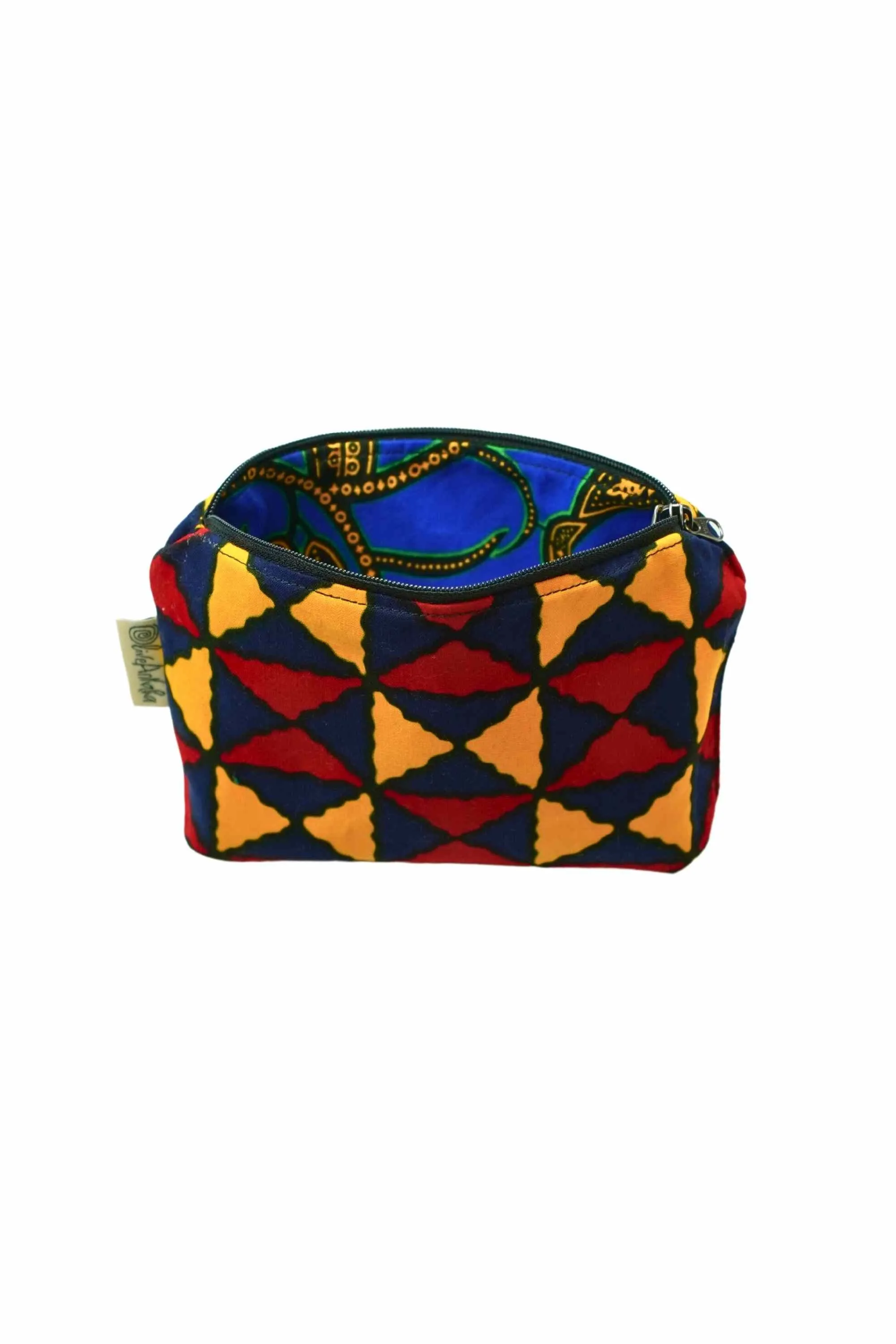 Paki Reversi Pouch Bag -  African Ankara Wax Cotton Print -11