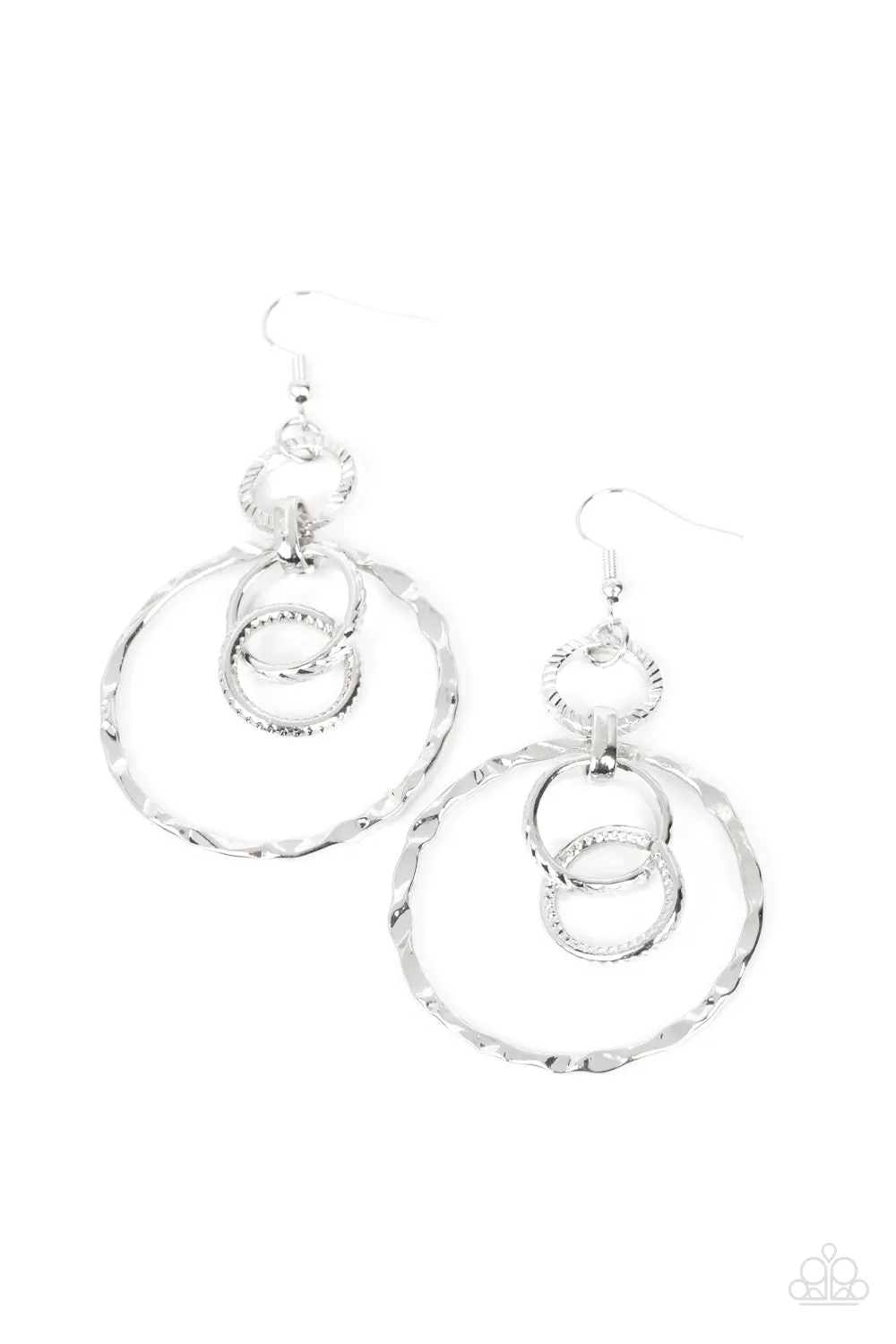 Paparazzi Twisted Temptation - Silver  Earrings