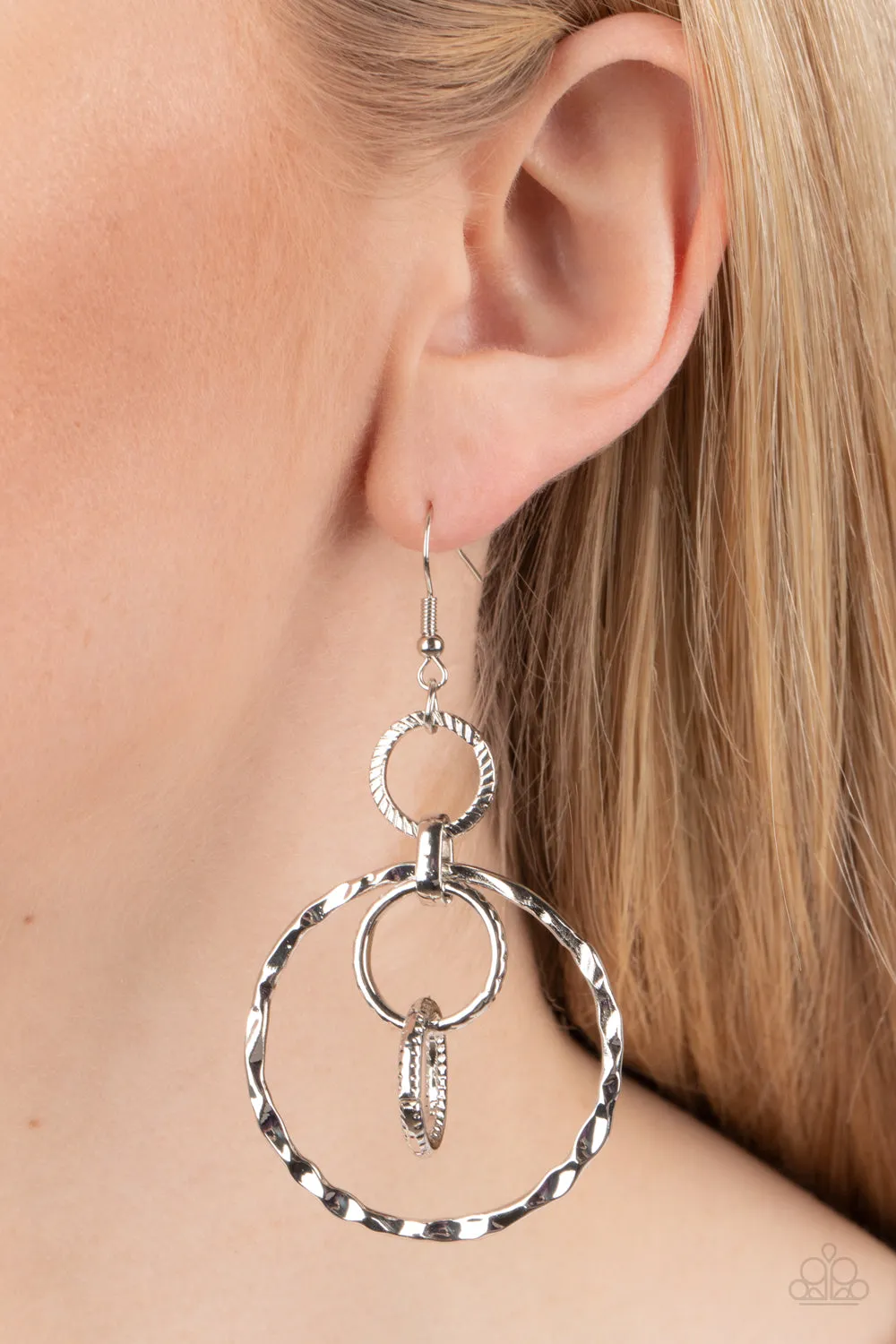 Paparazzi Twisted Temptation - Silver  Earrings