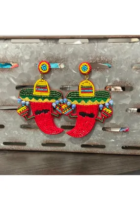 Party Pepper Beaded Earrings