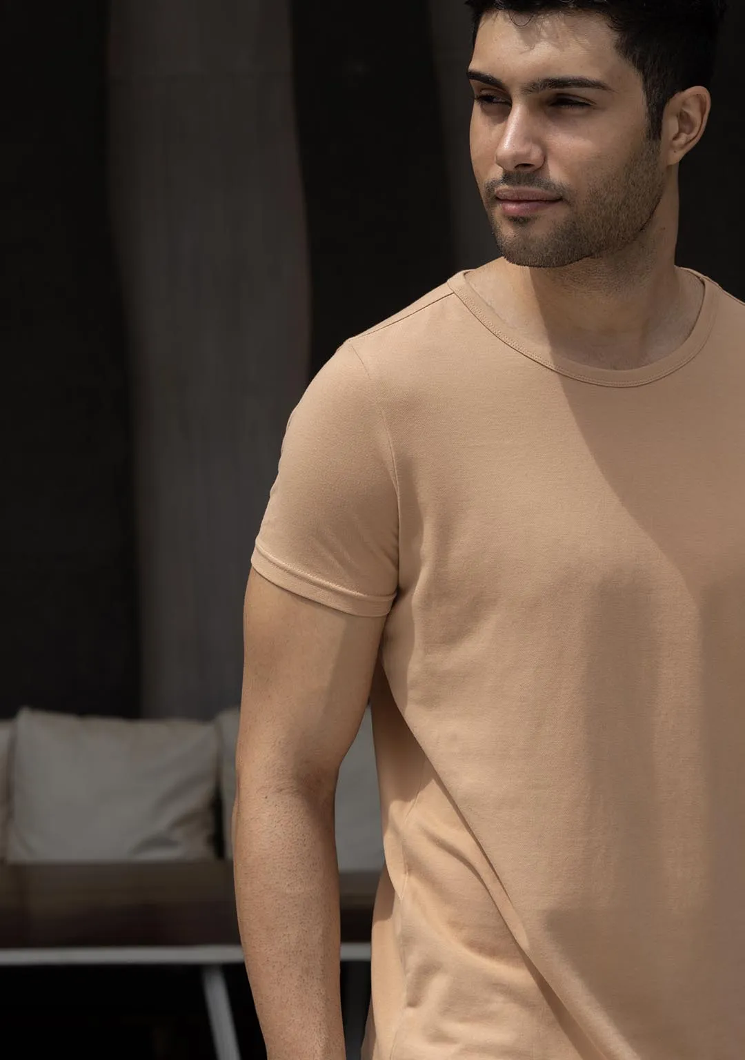 Piqué T-Shirt in Desert Mist