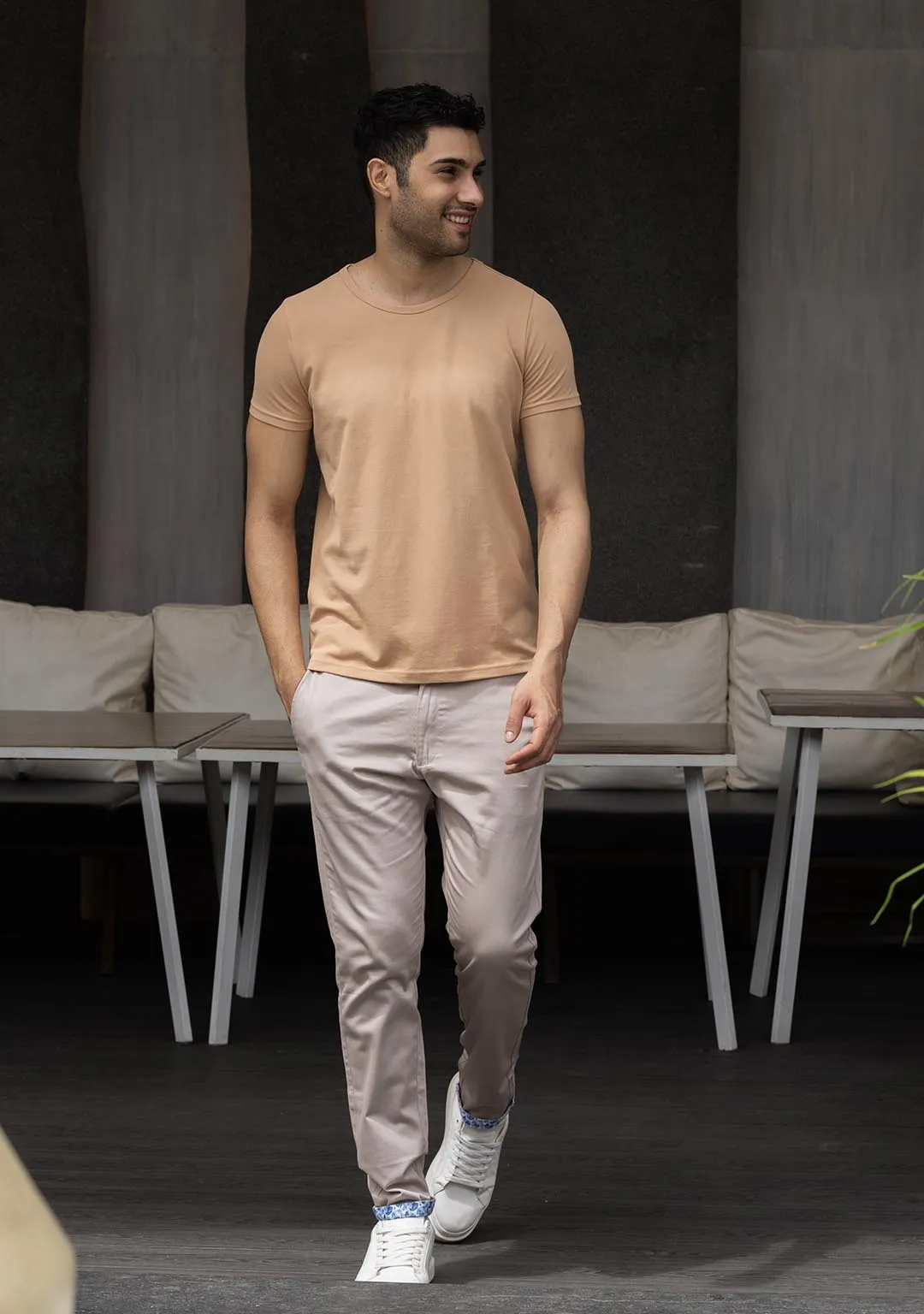 Piqué T-Shirt in Desert Mist