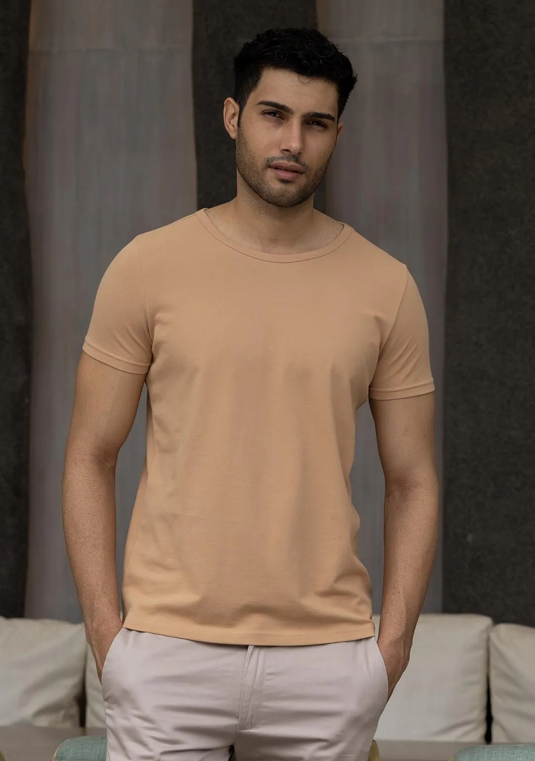 Piqué T-Shirt in Desert Mist