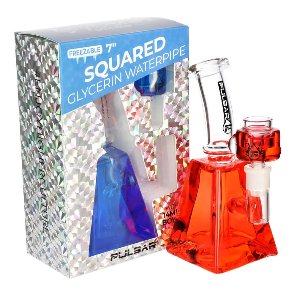 Pulsar Glycerin Series Squared Water Pipe 7"