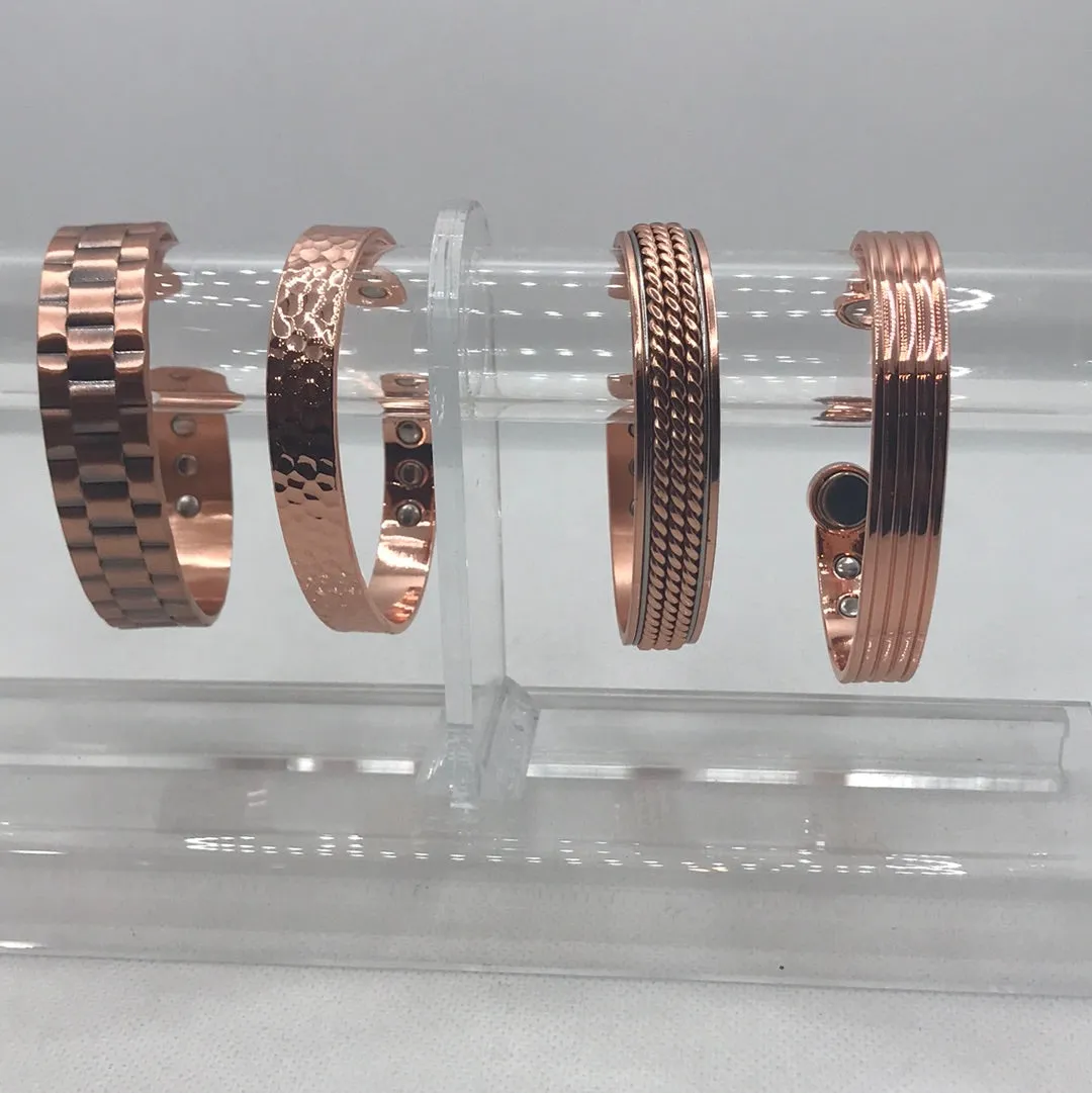 Pure Copper Magnetic Therapy Bracelet Bangle Open Cuff