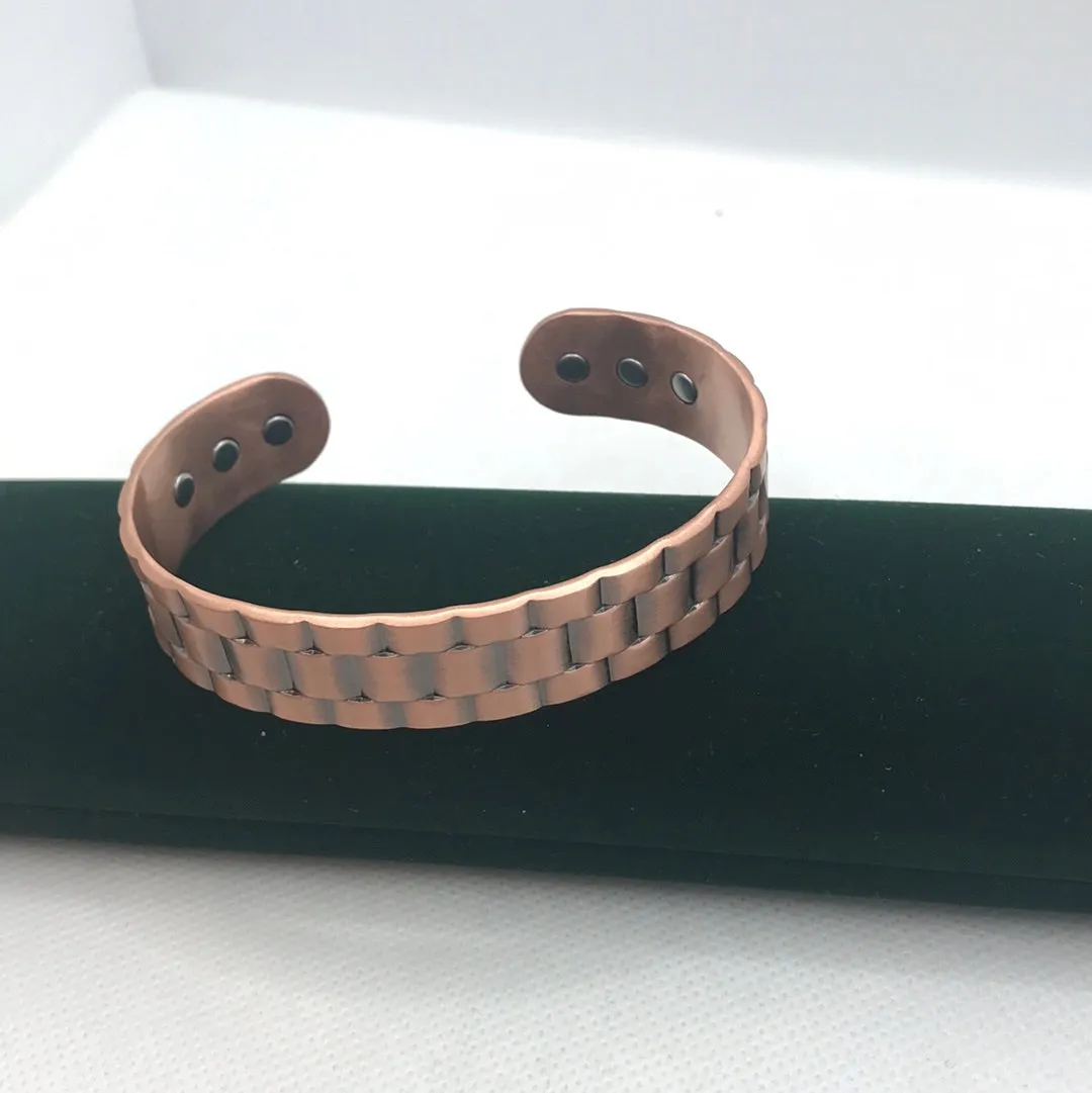 Pure Copper Magnetic Therapy Bracelet Bangle Open Cuff