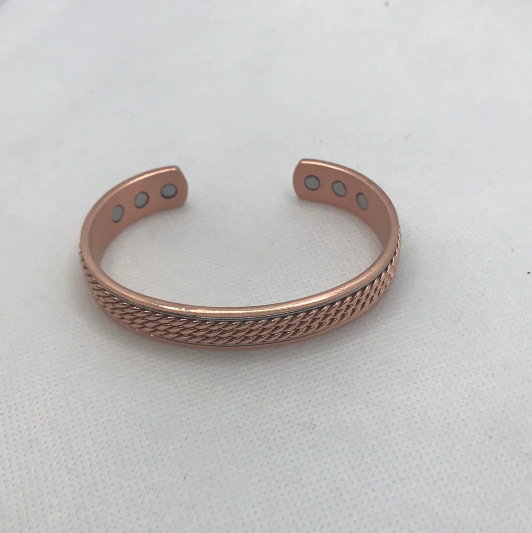 Pure Copper Magnetic Therapy Bracelet Bangle Open Cuff