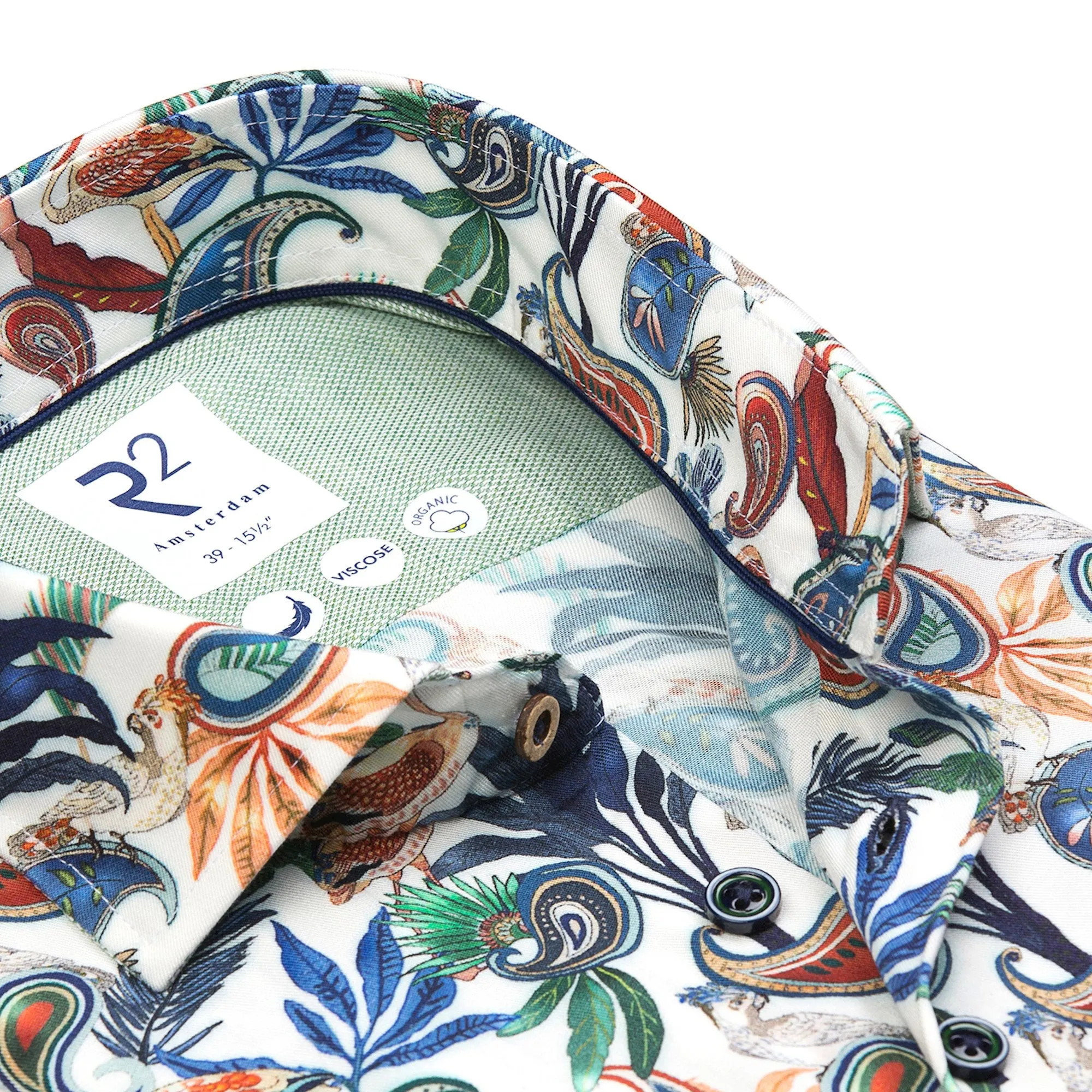 R2 Amsterdam Pattern Shirt - Multicolour Birds / Paisley