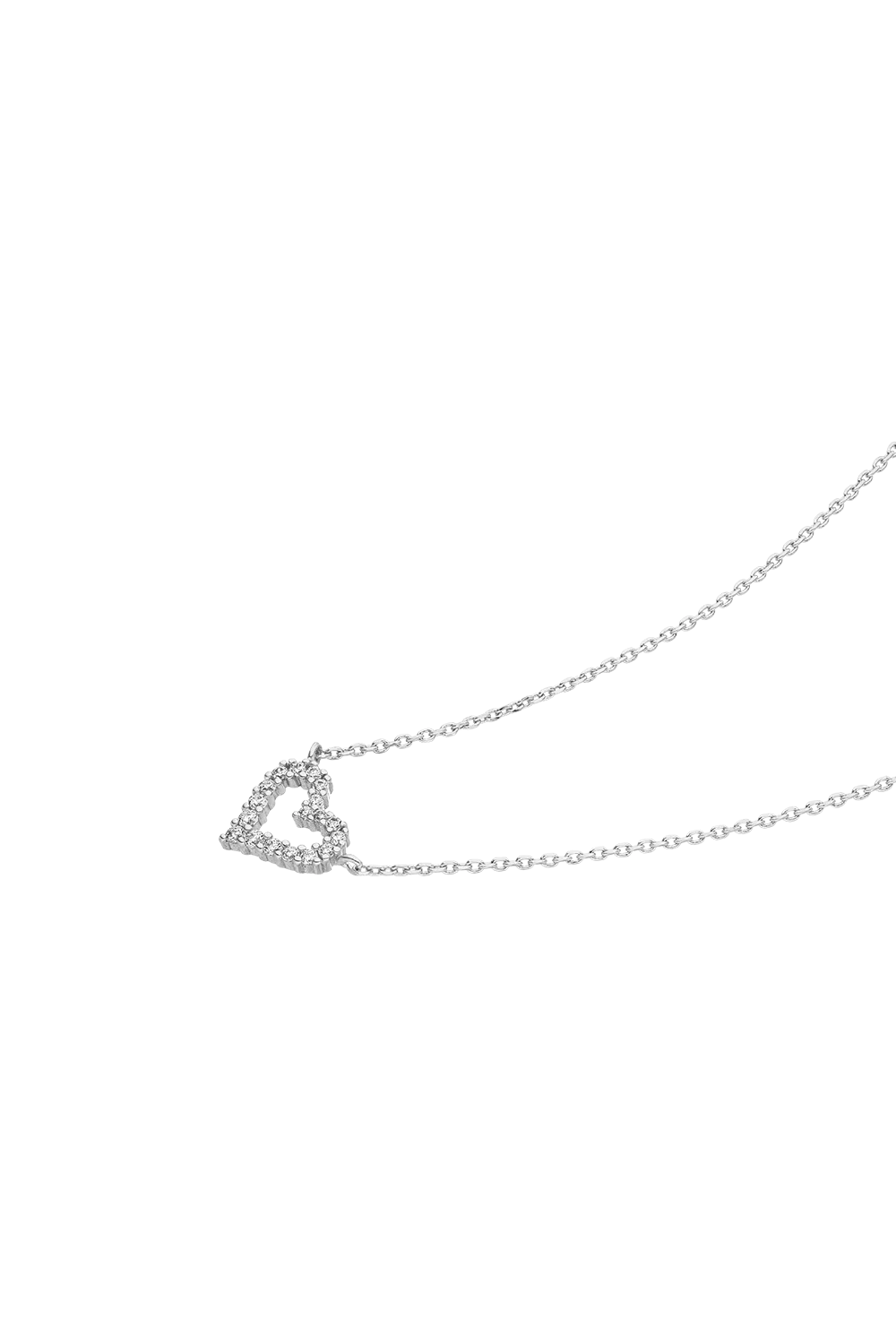 Radiant Heart Necklace Silver