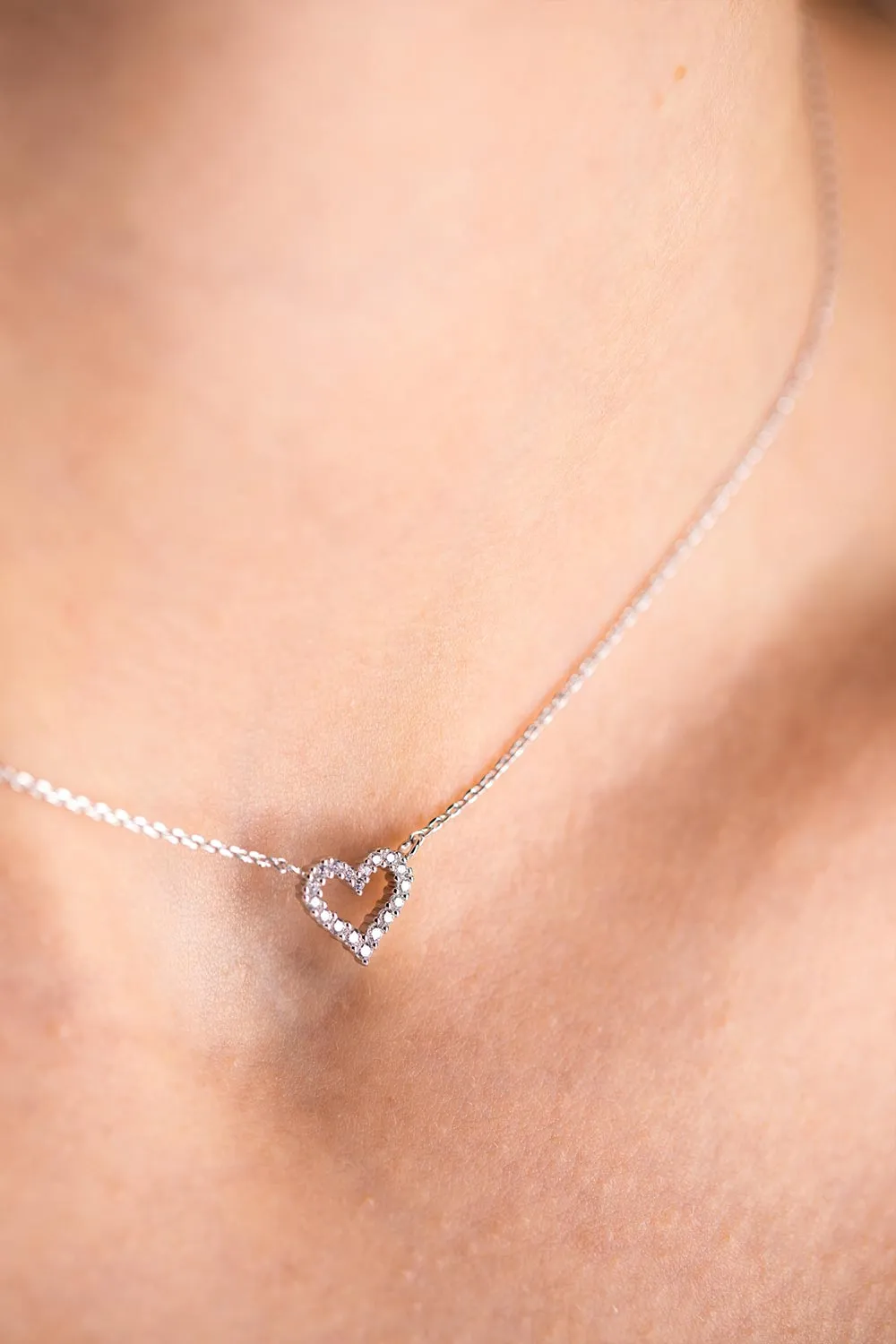 Radiant Heart Necklace Silver