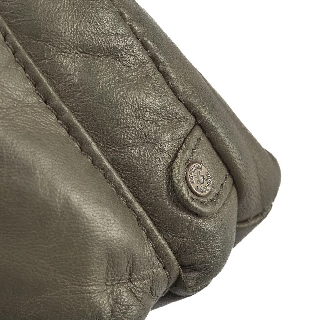 Raw and nice crossbody bag in soft leather / 15350 - Army Green