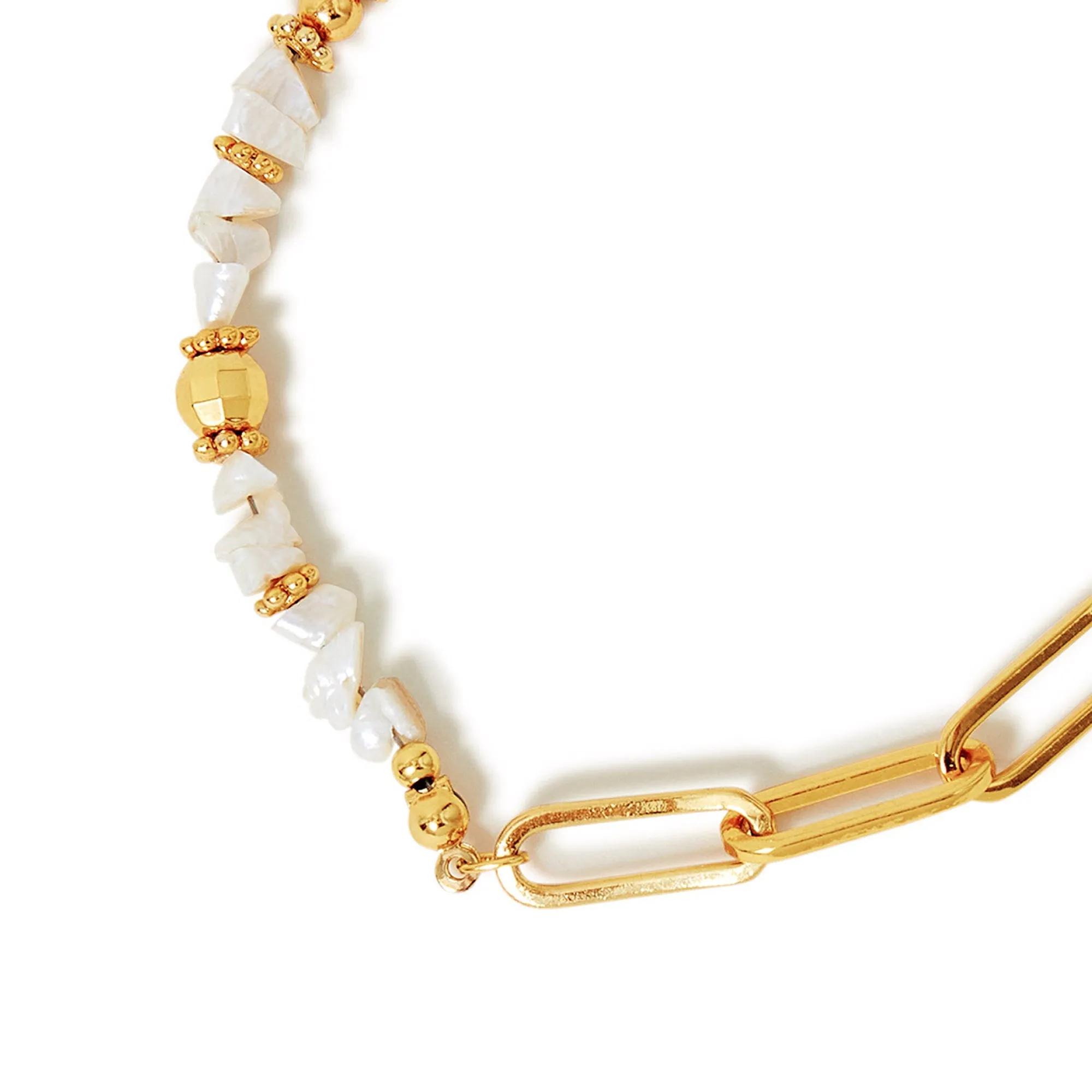 Real Gold-Plated Keshi Pearl Bracelet