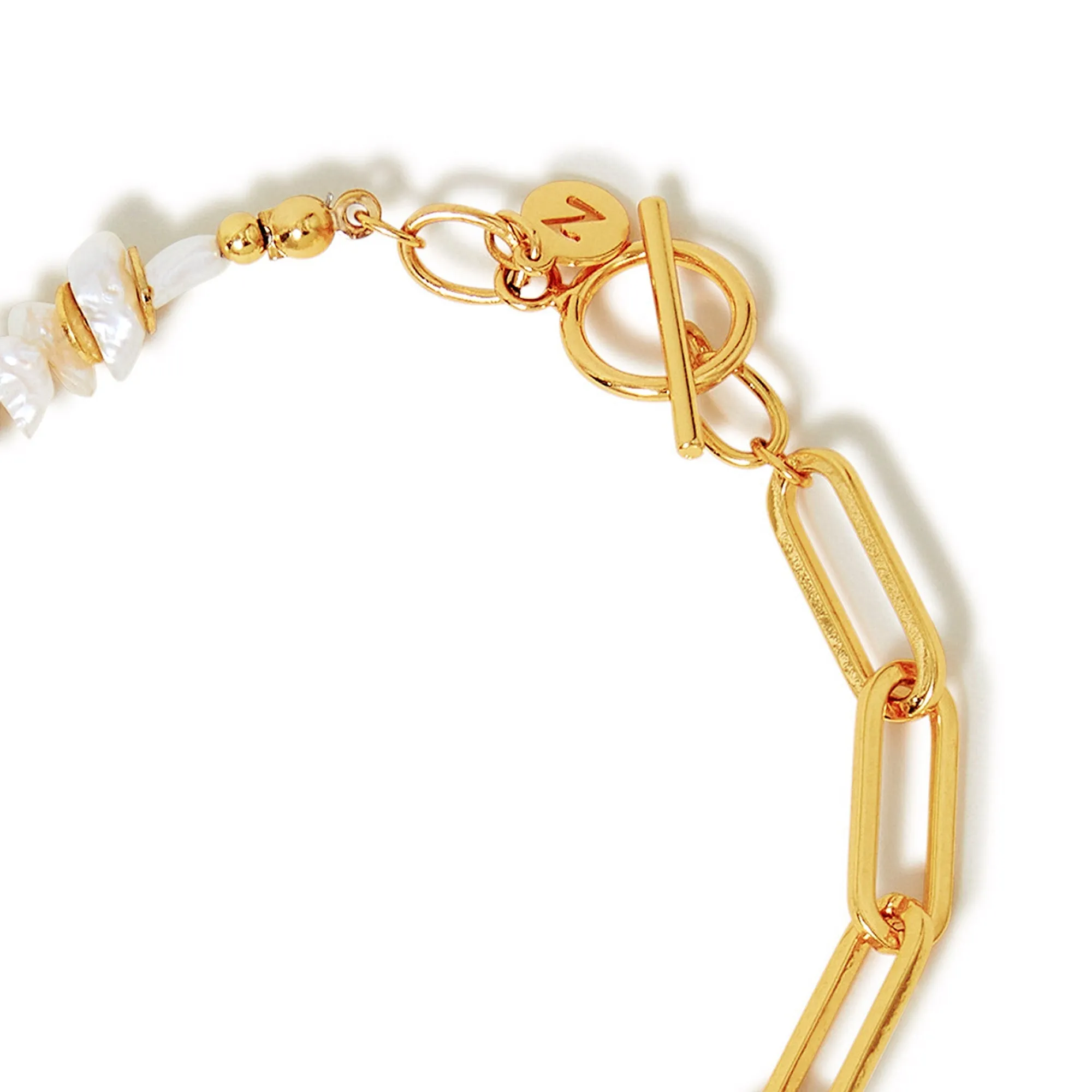 Real Gold-Plated Keshi Pearl Bracelet