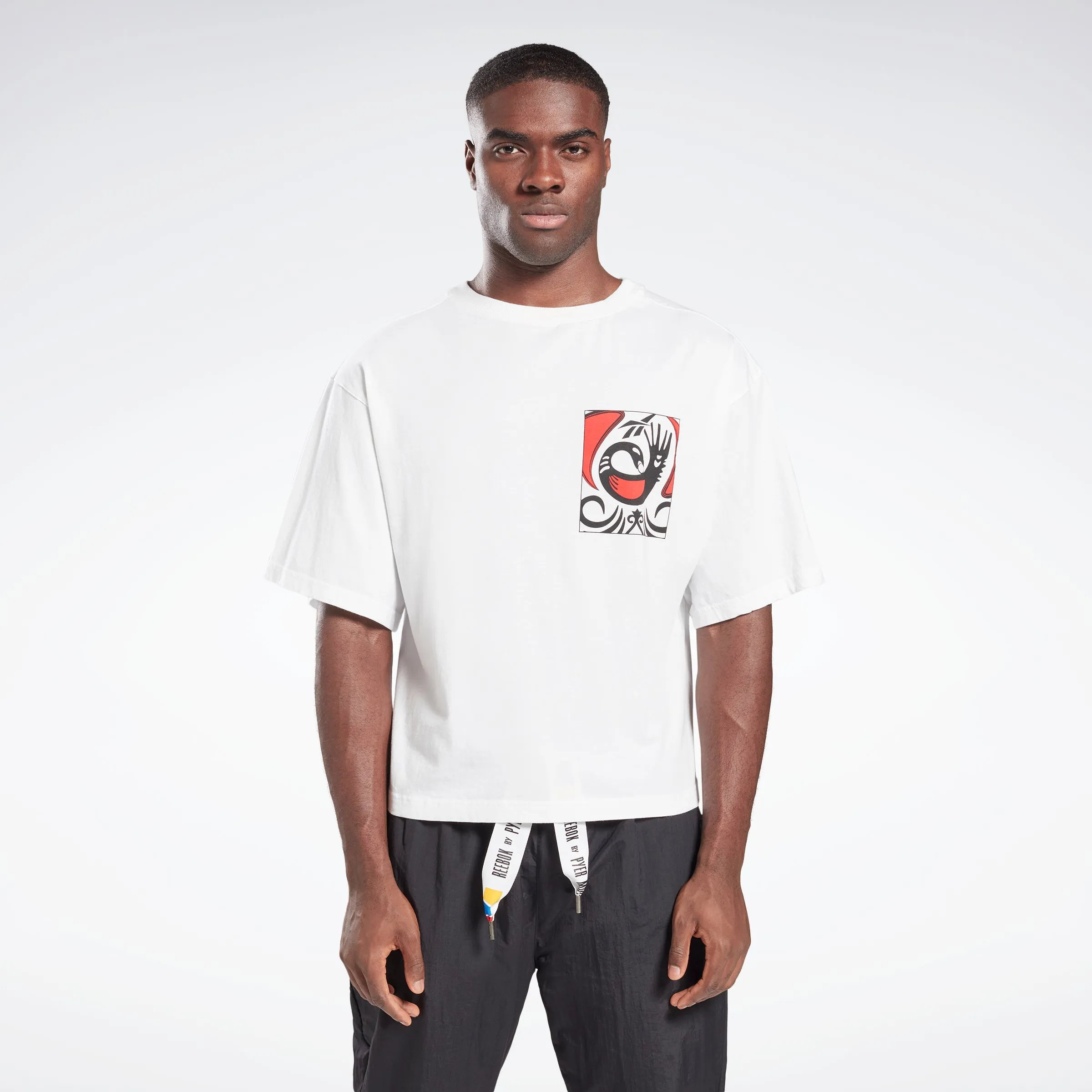 Reebok Apparel Men Reebok By Pyer Moss Short Sleeve Sankofa T-Shirt White