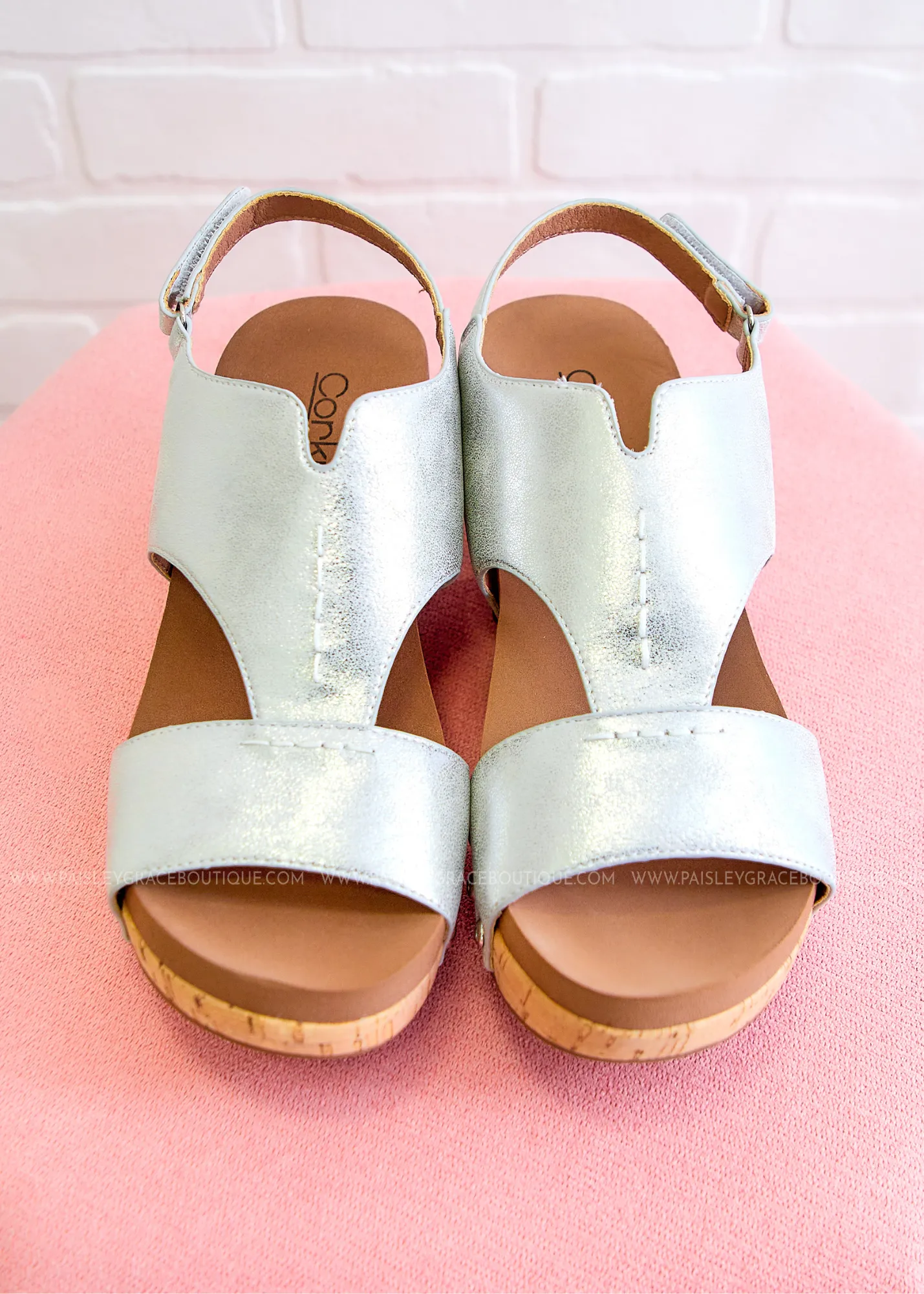 Refreshing Wedges by Corkys - White Metallic