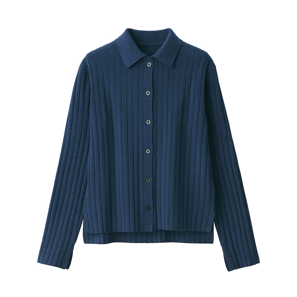 Ribbed Polo Cardigan