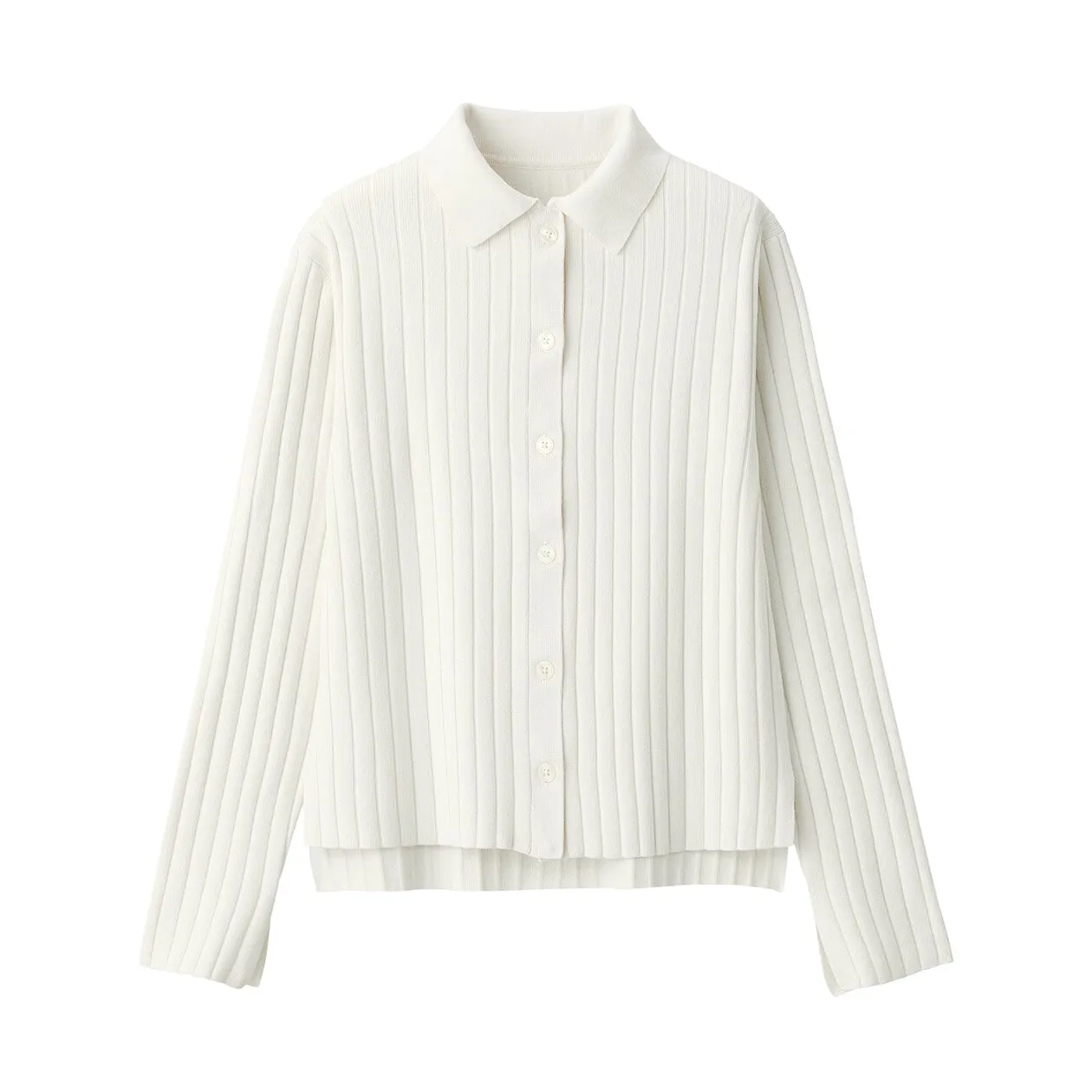 Ribbed Polo Cardigan