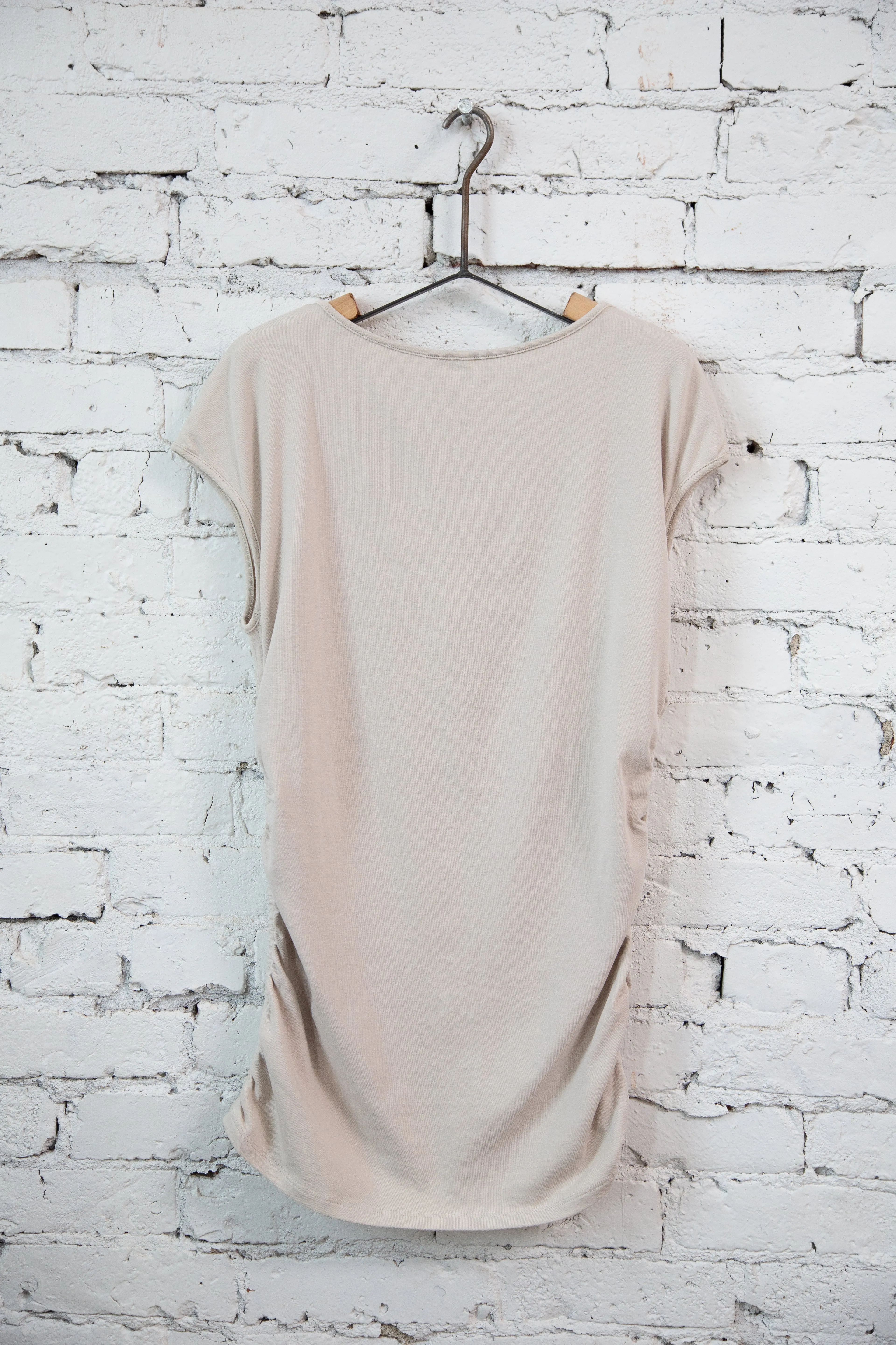 RUCHED CAP SLEEVE IN PIMA COTTON STRETCH - FINAL FEW SIZE 10