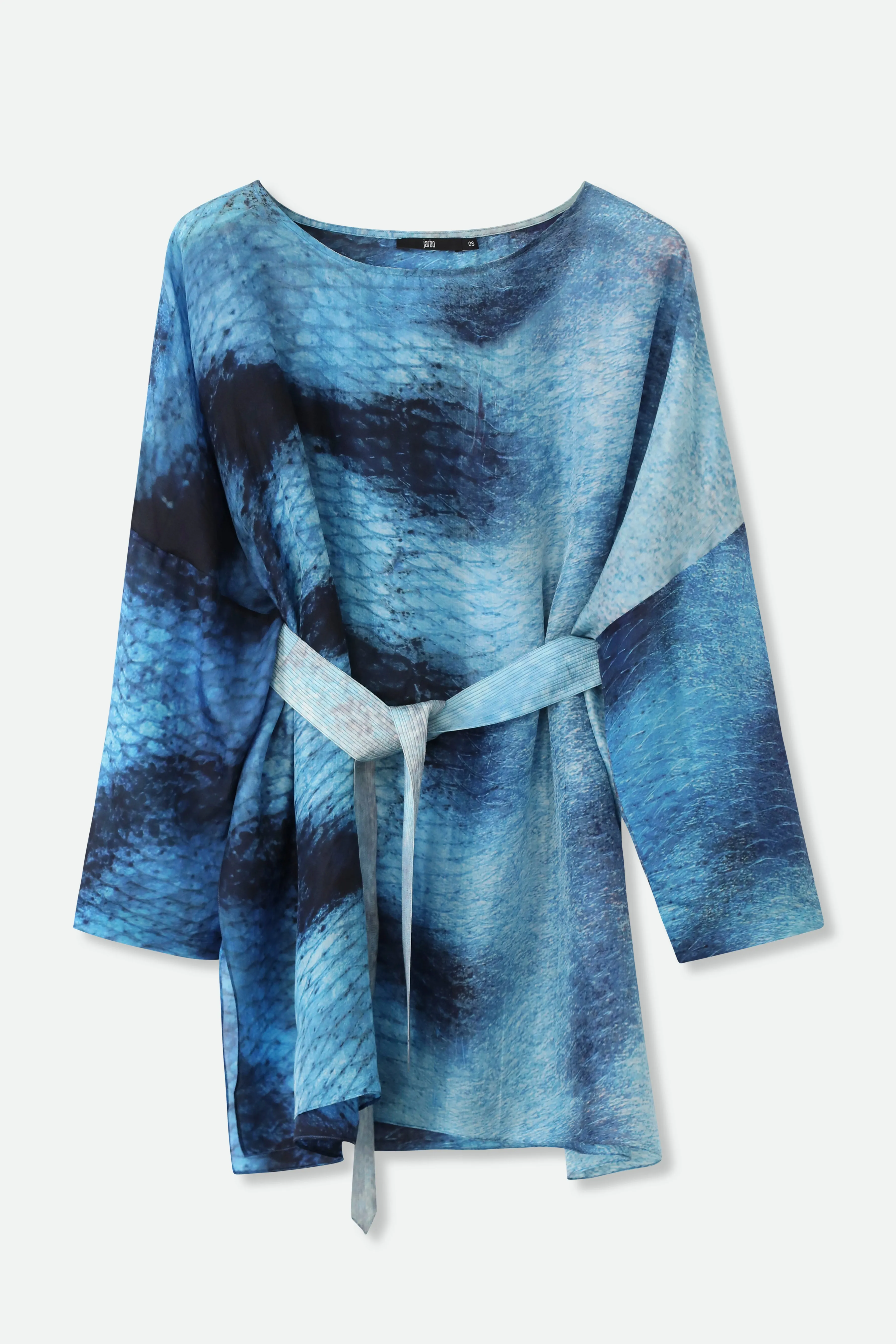 SAMIRA ONE-SIZE TUNIC IN  LIGHTWEIGHT PRINTED SILK VOILE SEASIDE