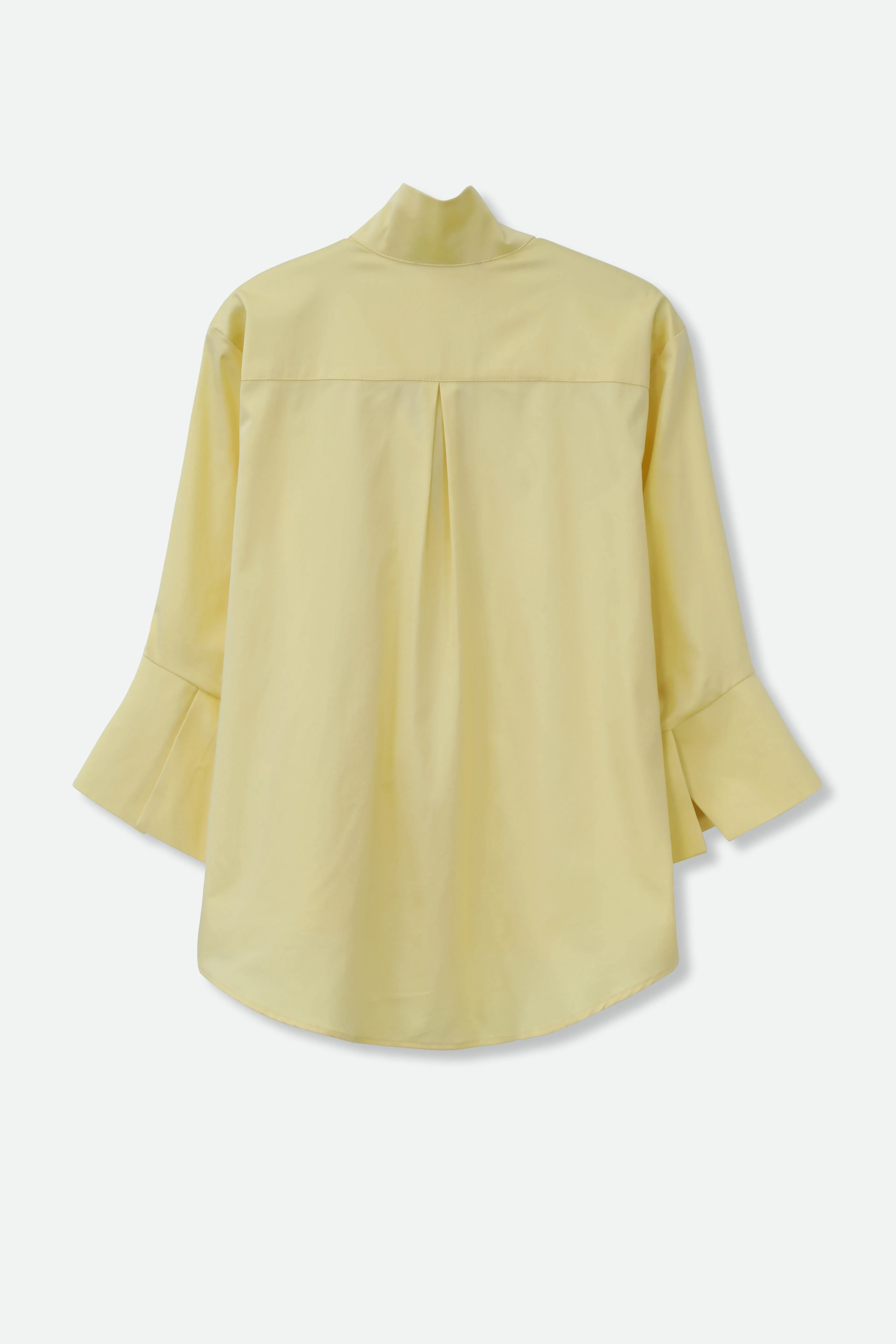 SANDRINE WIDE-CUFF SHIRT IN ITALIAN COTTON STRETCH IN YELLOW