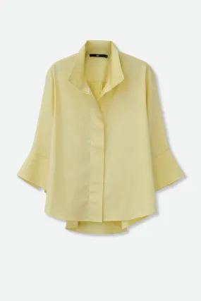 SANDRINE WIDE-CUFF SHIRT IN ITALIAN COTTON STRETCH IN YELLOW