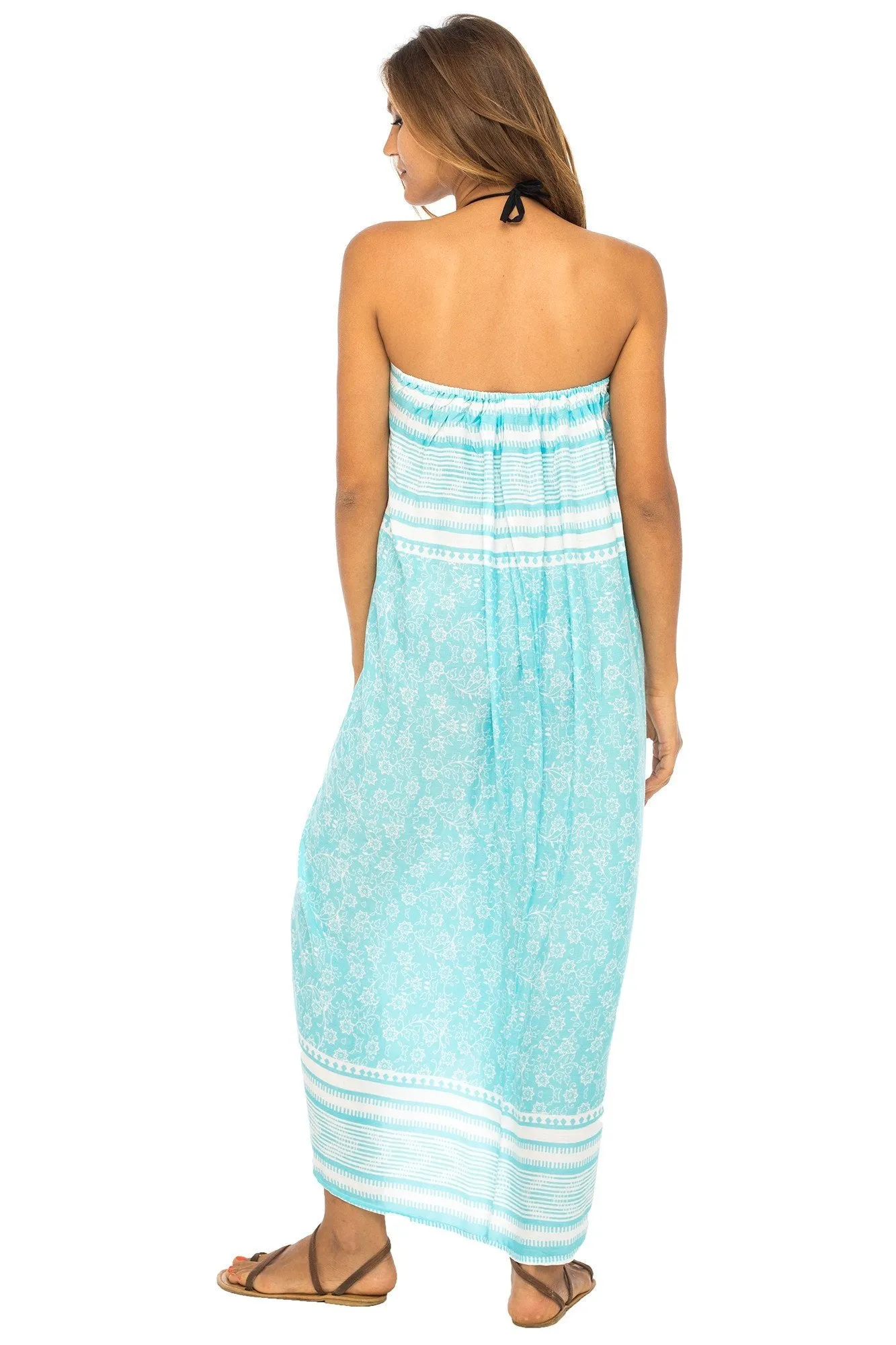 Sarong Beach Dress Wrap with Easy Built-in Ties