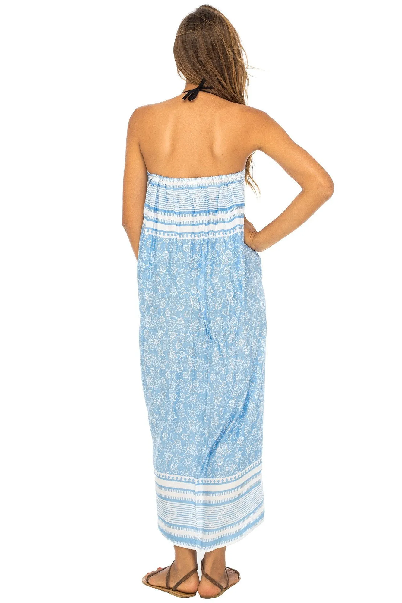 Sarong Beach Dress Wrap with Easy Built-in Ties