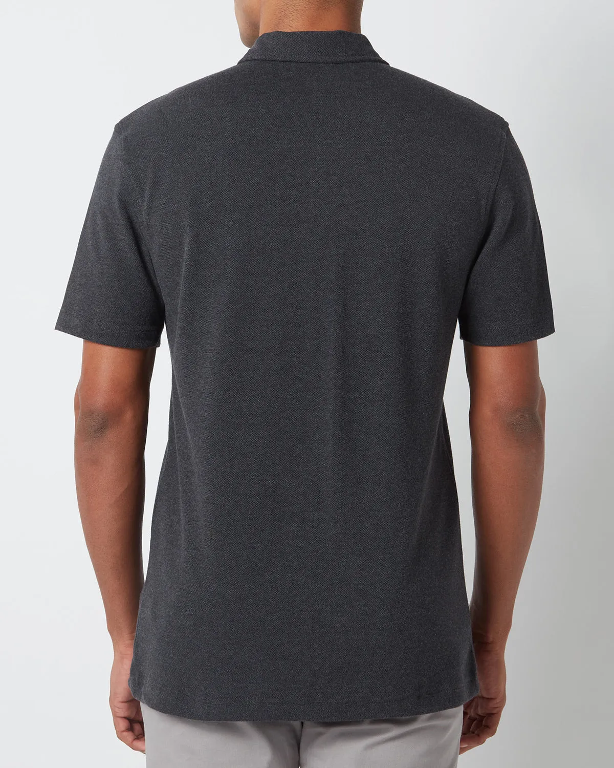 Signature Zipper Polo T-Shirt - Dark Grey