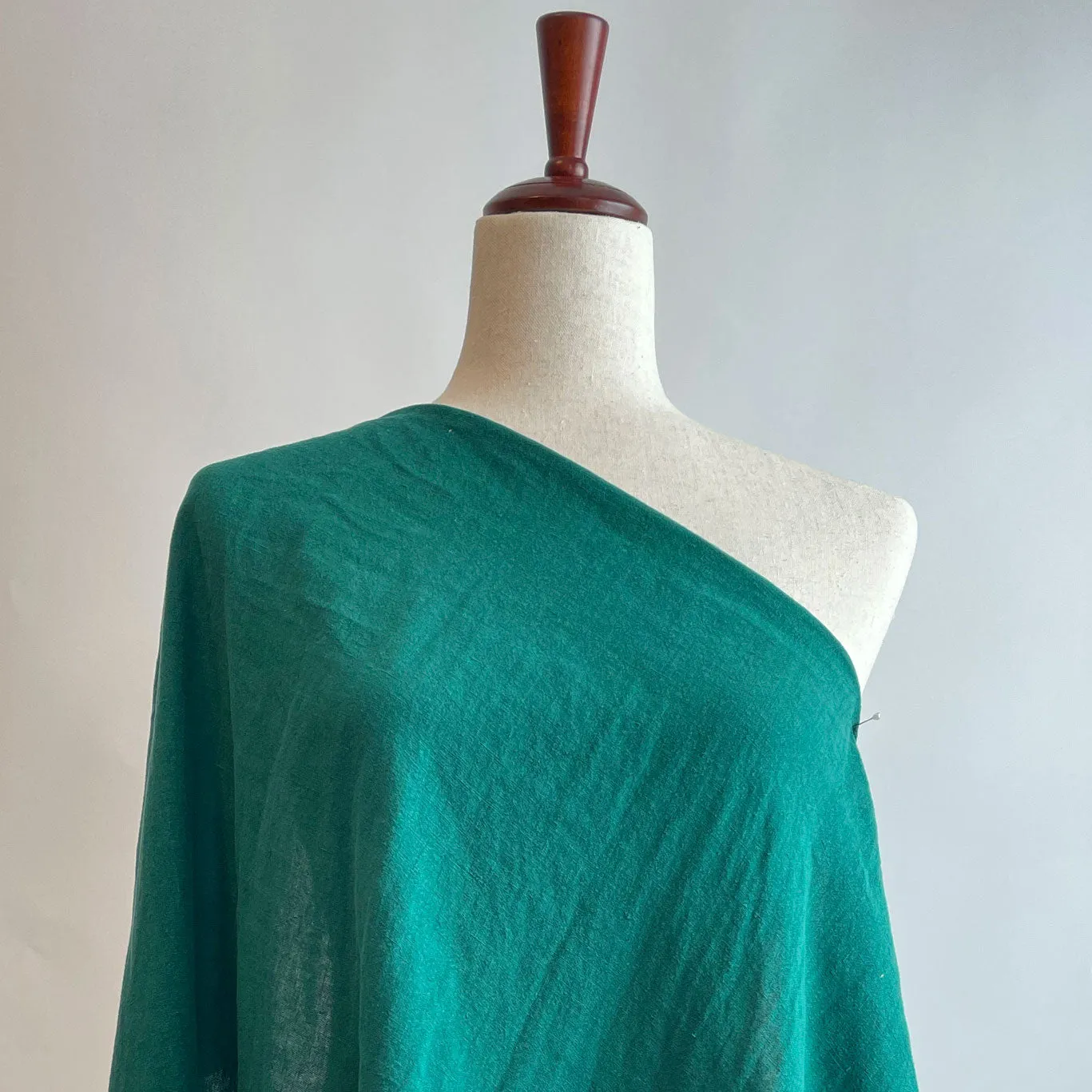 Soft Washed Lightweight Linen Fabric in Emerald