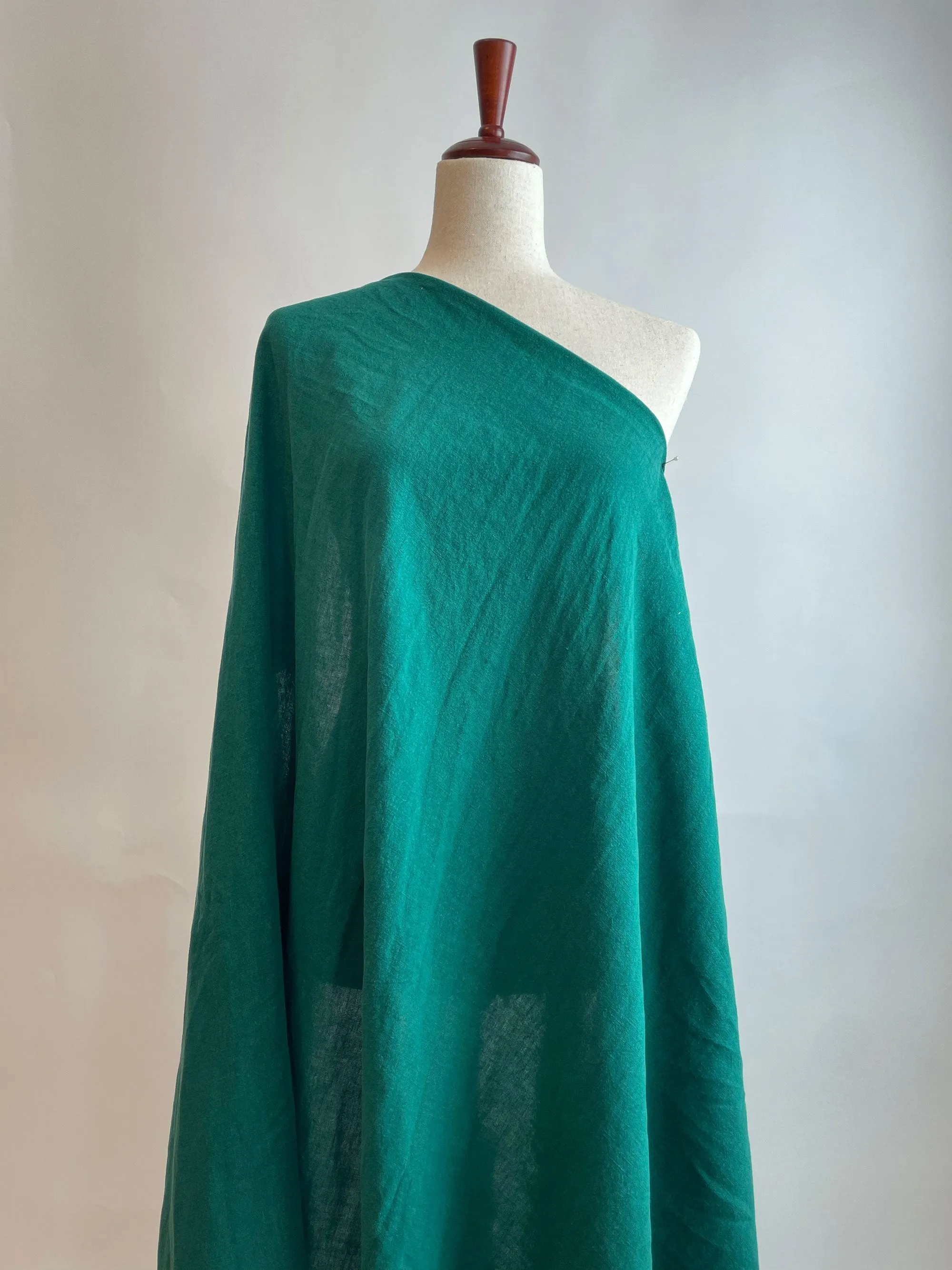 Soft Washed Lightweight Linen Fabric in Emerald