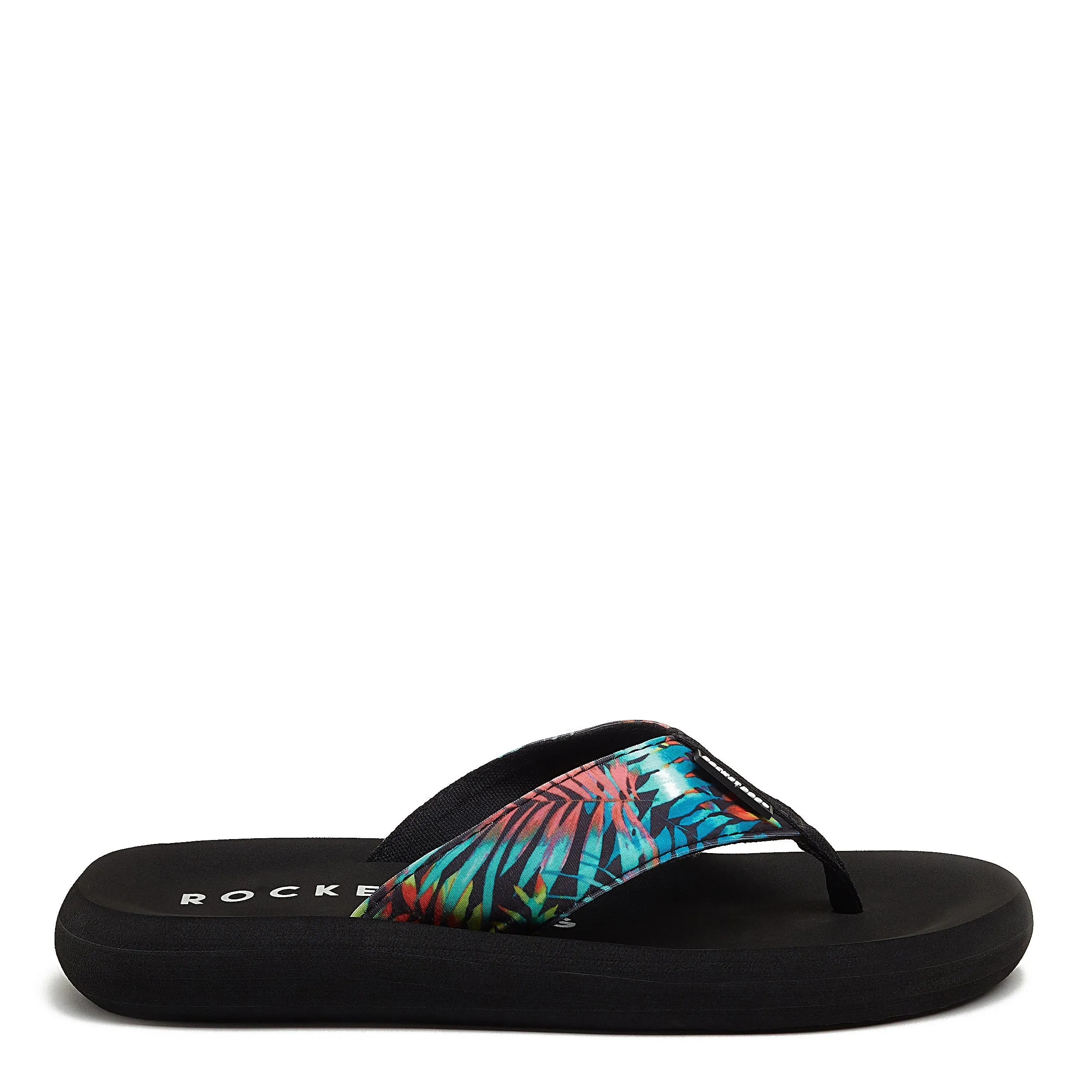 Spotlight Black Palm Print Flip Flop