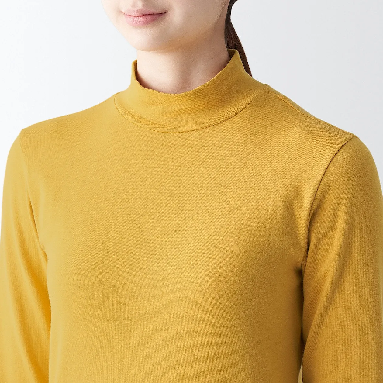 Stretch Ribbed High Neck Long Sleeve T-Shirt