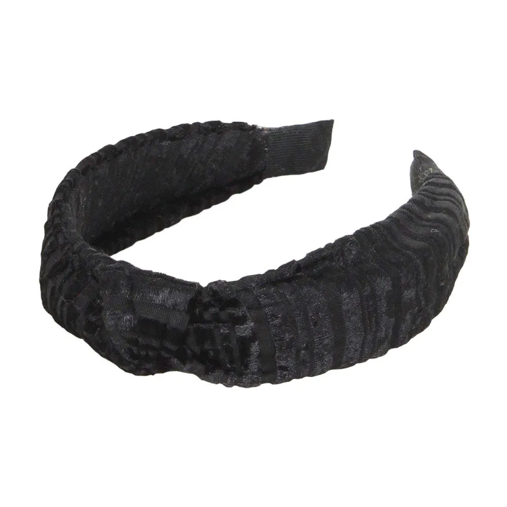 Striped Velvet Knot Burnout Headband