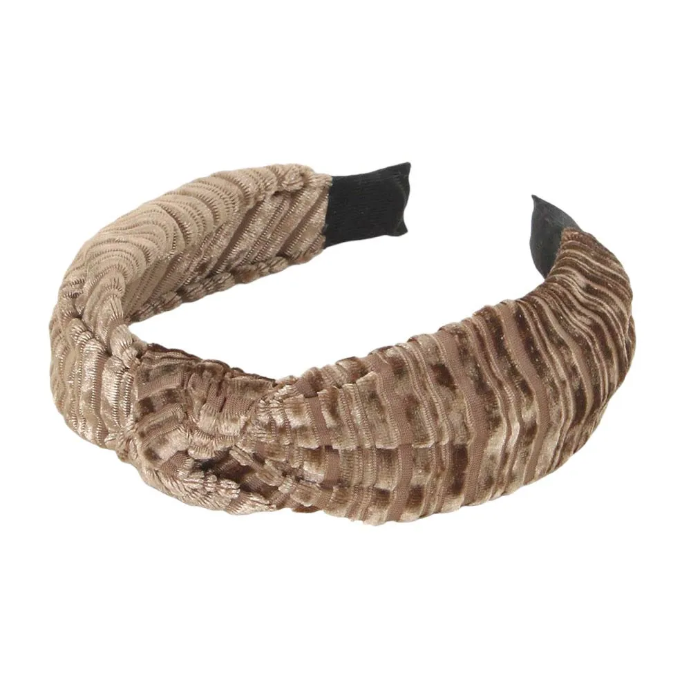 Striped Velvet Knot Burnout Headband