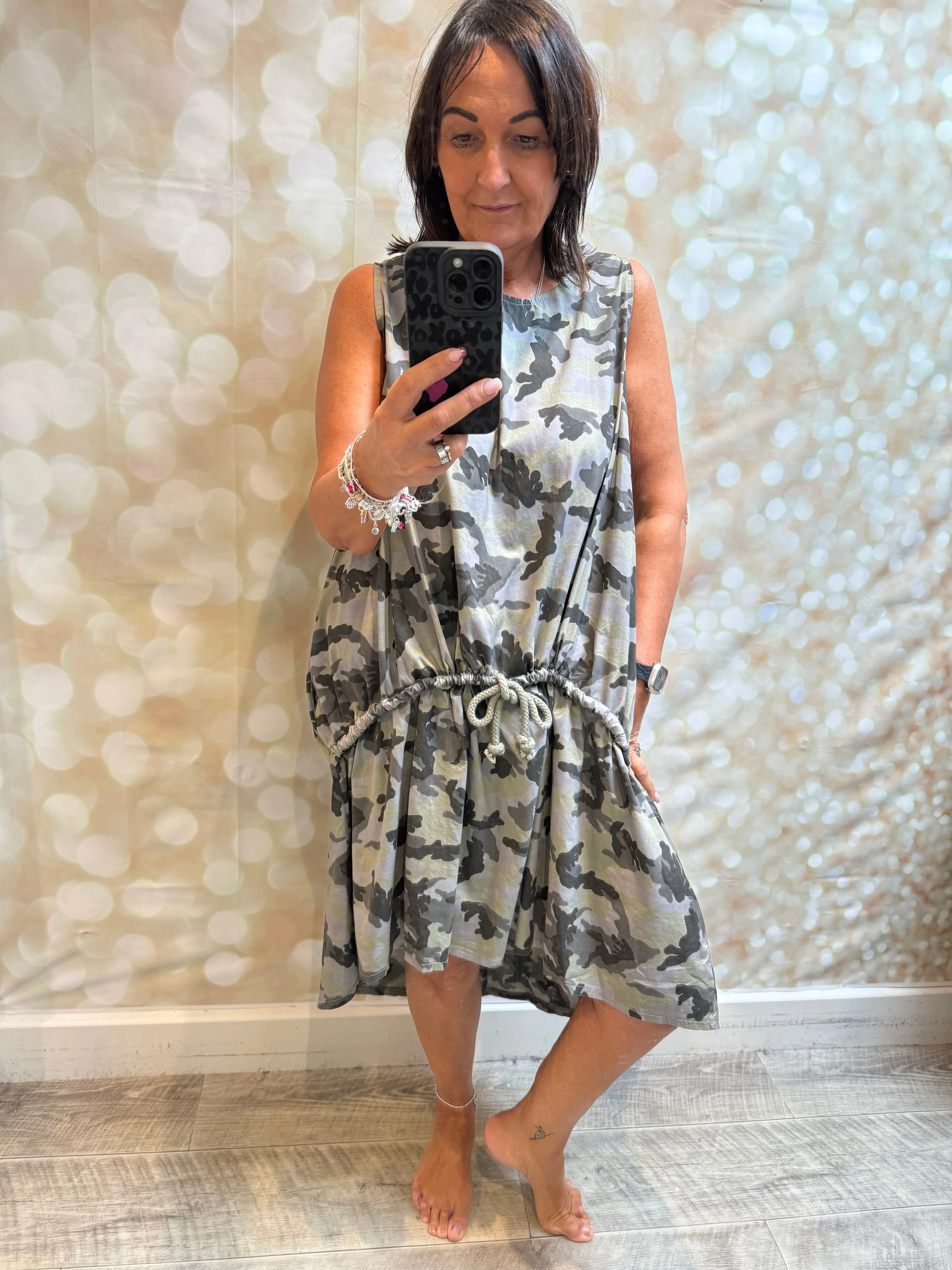 Studio Camo Tie Front Dress