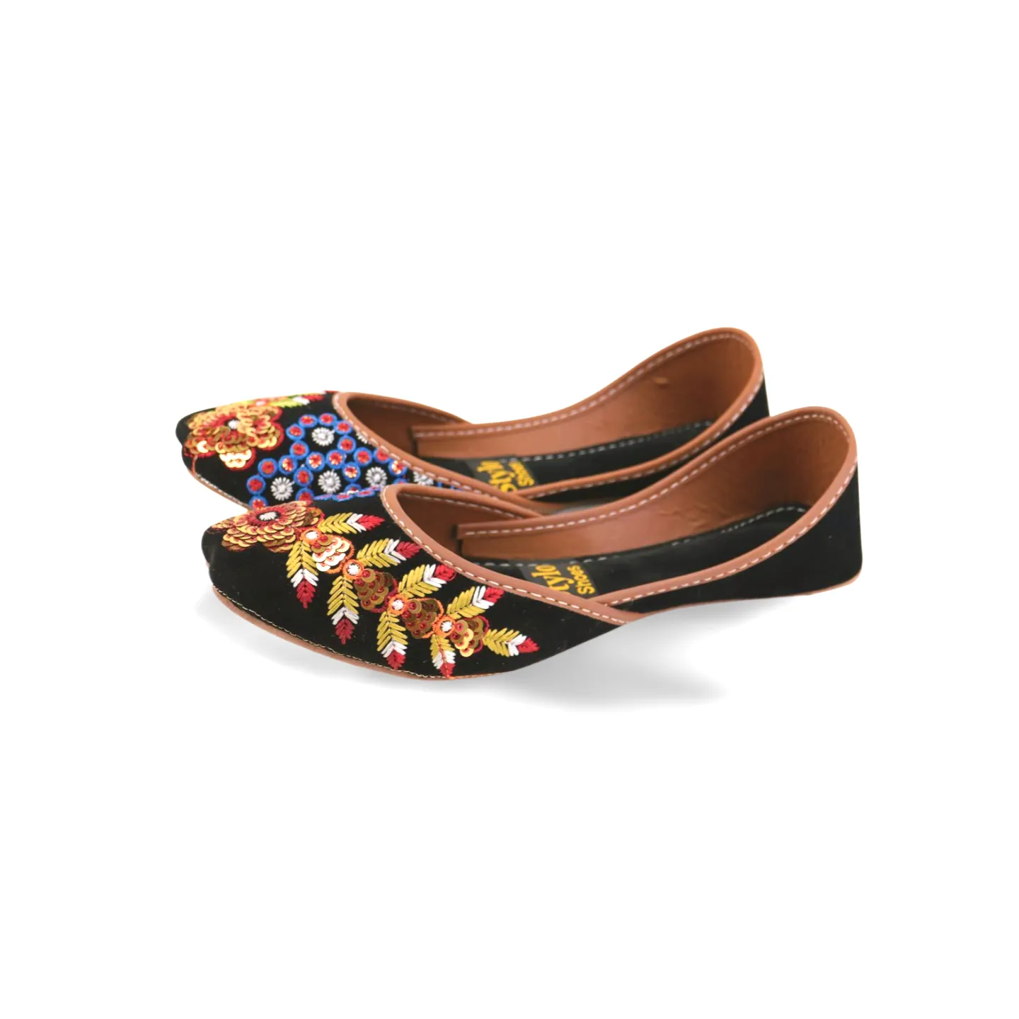 Stylish Velvet Embroidered Khussa for Girls - Traditional Pakistani Footwear with a Modern Twist