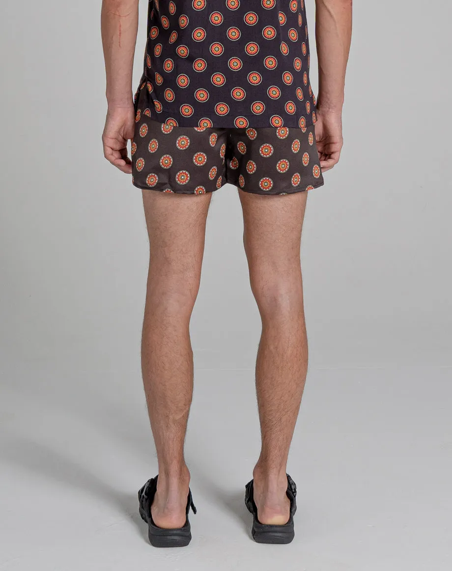 SUTRA PRINT MENS SWIM SHORTS | BLACK