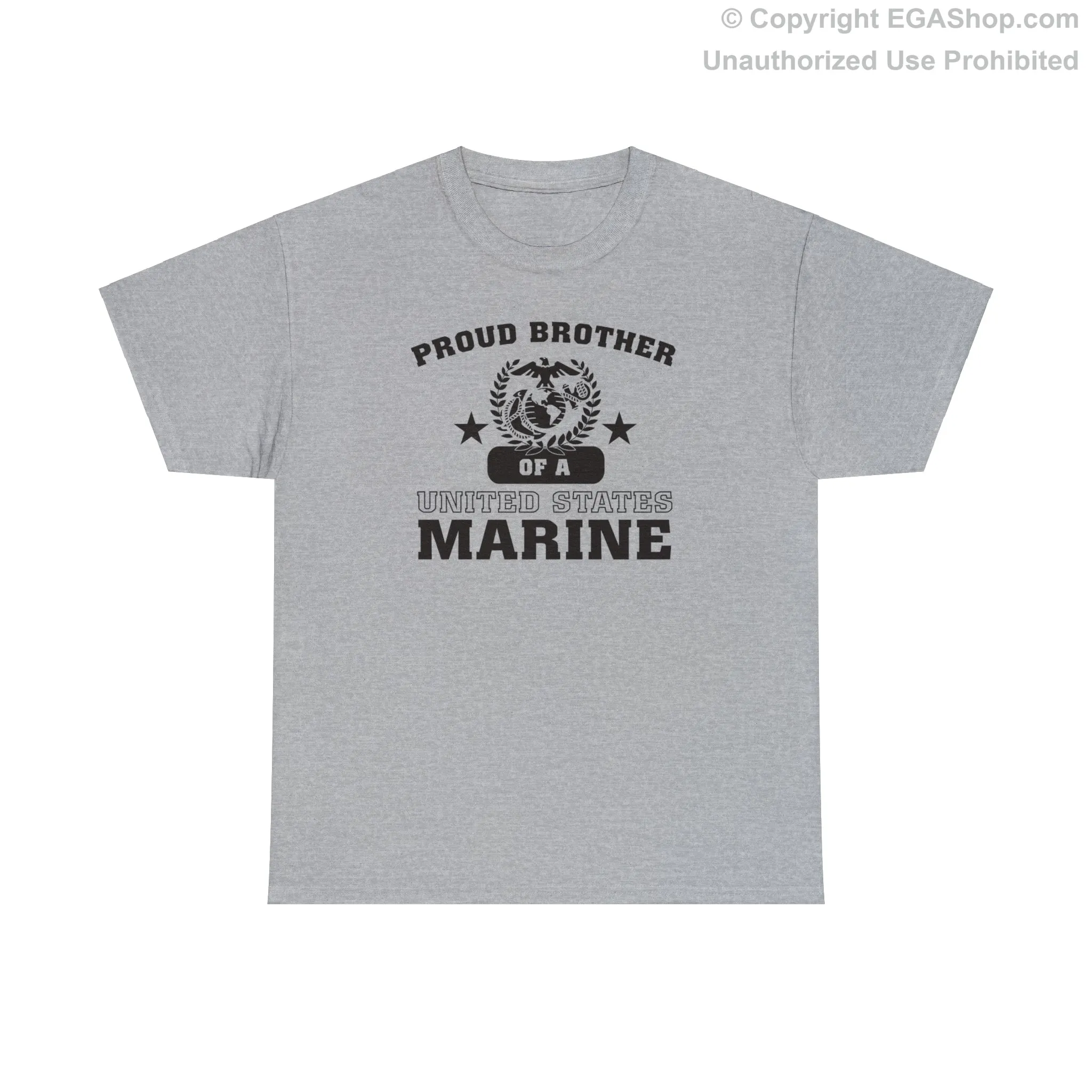 T-Shirt: Proud Brother of a Marine (Varsity Style, Color Choices)