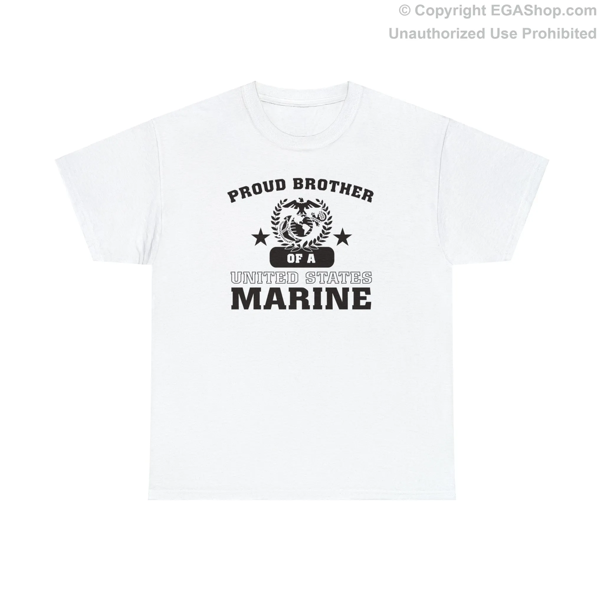 T-Shirt: Proud Brother of a Marine (Varsity Style, Color Choices)